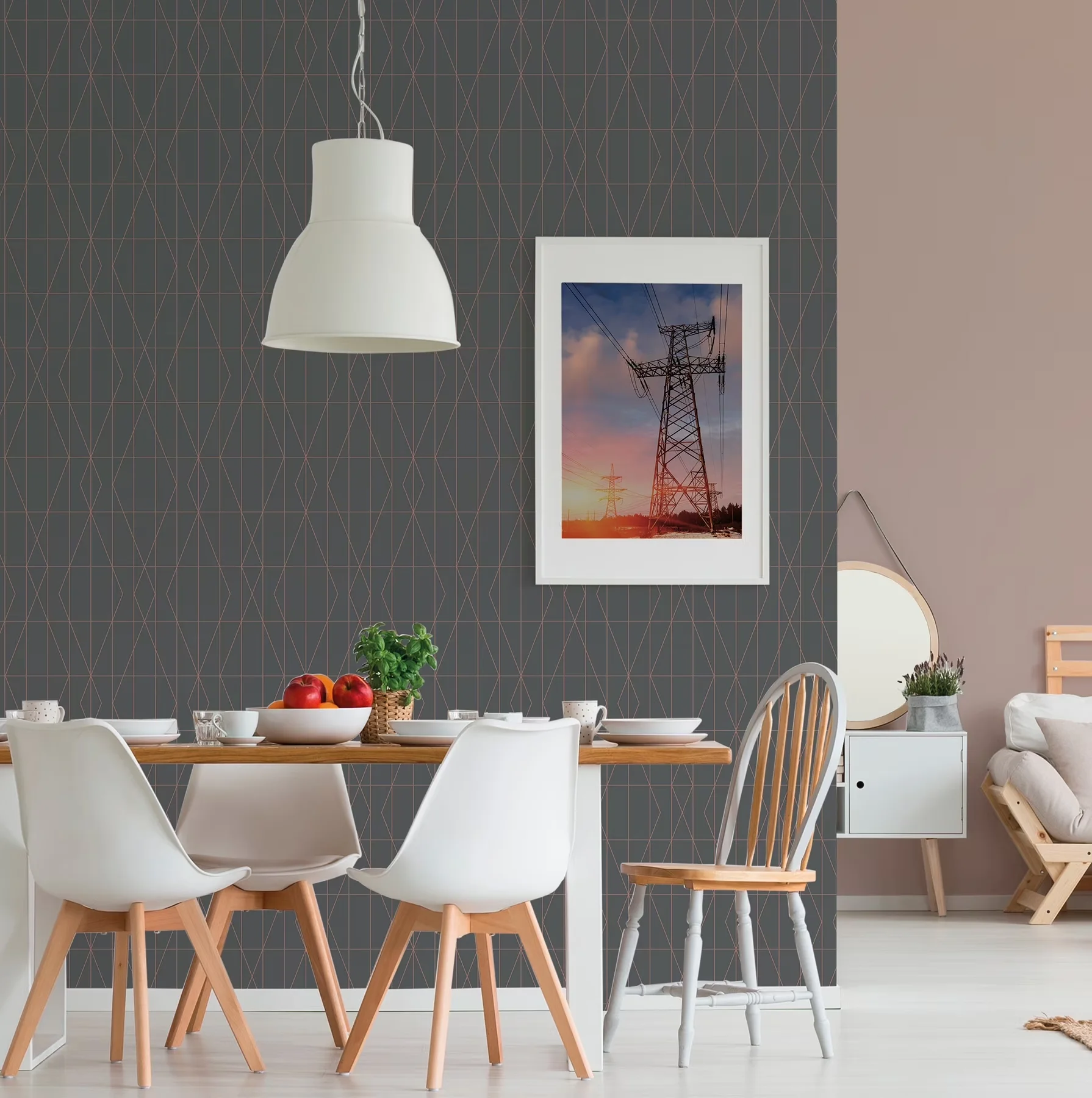 Efficient Wallpaper Wall Decals Wall Covering with Washable, 20.5-in by 33-ft - Black Non Woven Model F57B9E