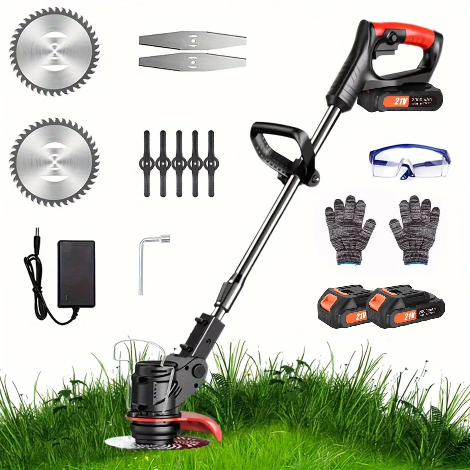 String Trimmer Innovative with Battery, Adjustable, Cordless Lawn Mower - Black Model 94C0DC