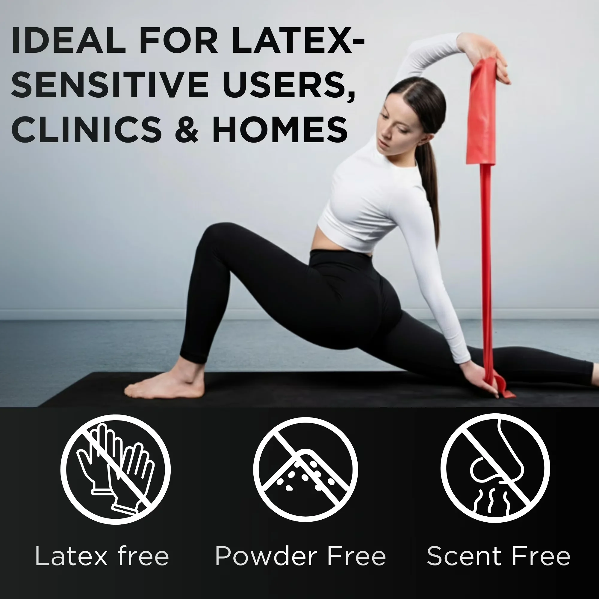 Home Gym Accessory Essential with Anti-Slip, Medium - Red Non-Latex for Home Model 00776A