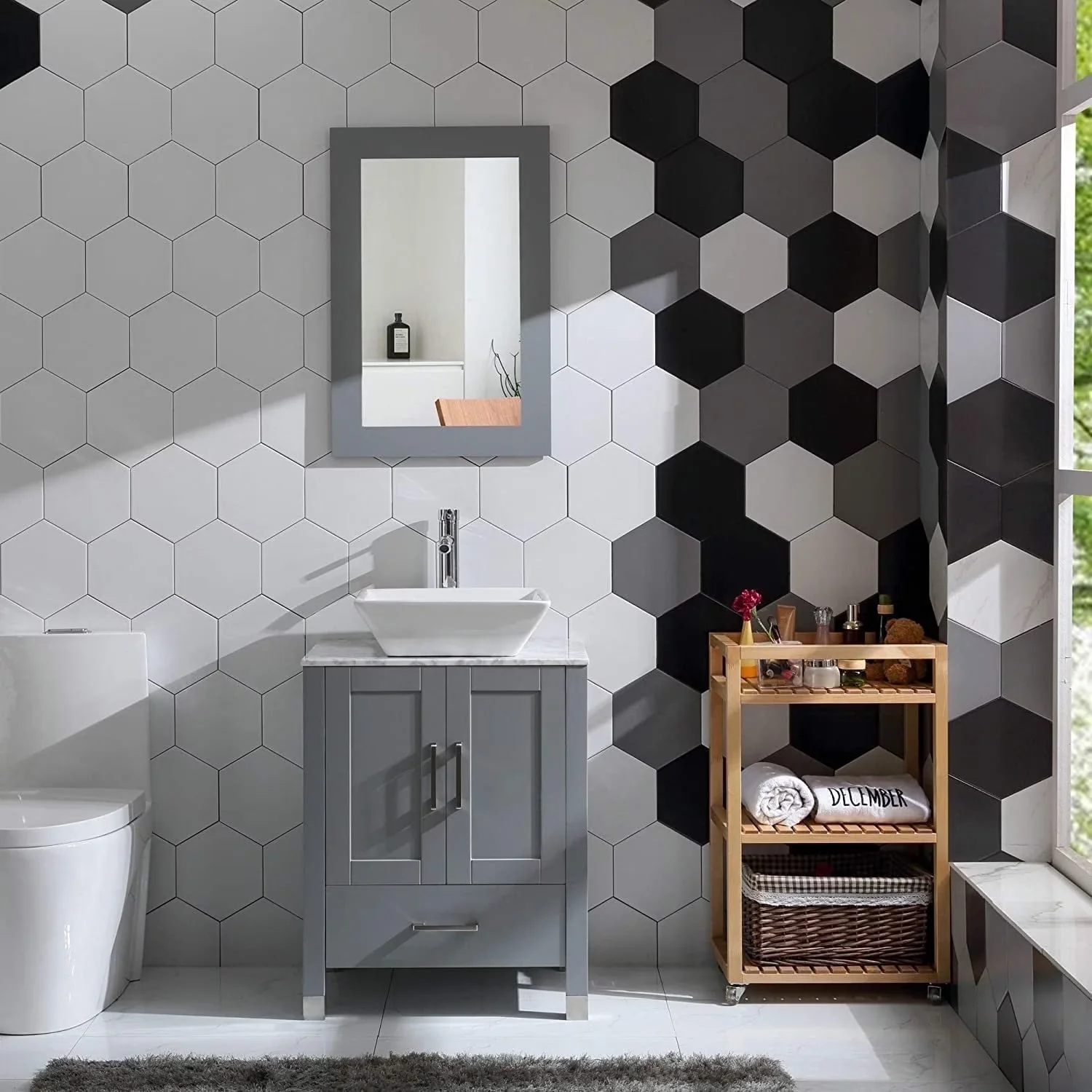 Bathroom Renovation Quality with Faucet, Gray - Vanity - Satisfaction Guaranteed Model 04638F