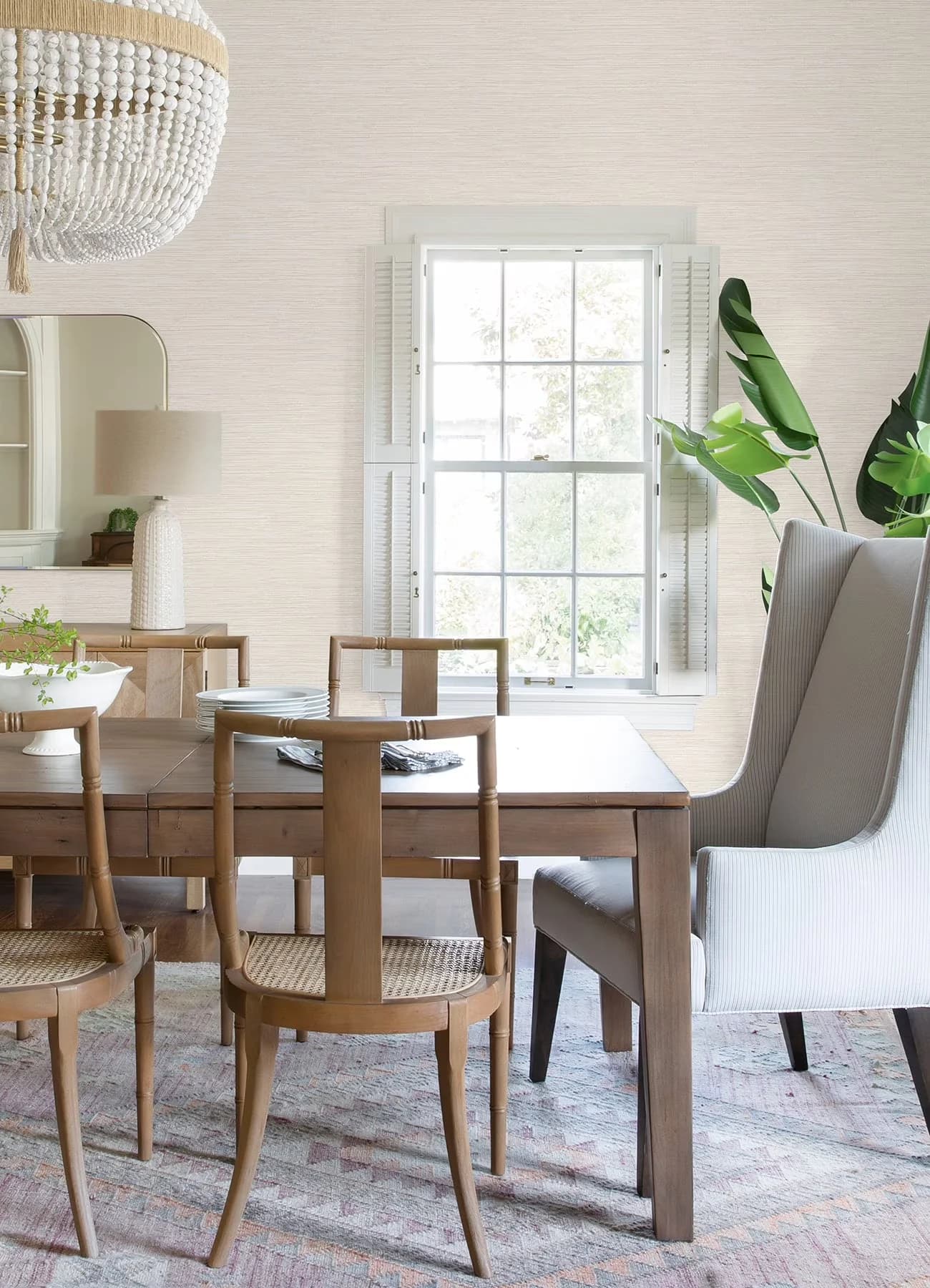 Compact Wallpaper with Removable, Living Rooms, Dimensional Grasscloth Peel and Stick - Neutral Vinyl Model 569875
