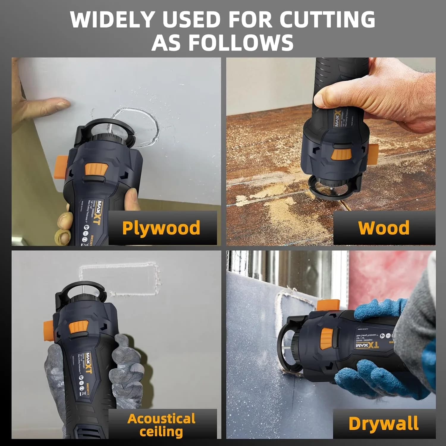 Innovative Power Saw with Battery, 20V, Cordless Drywall Cut Out Tool - Black Model 012D32