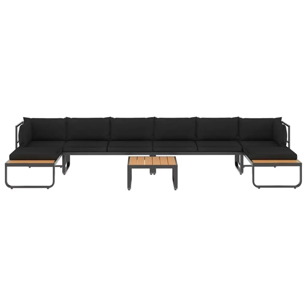 Outdoor Sofas Sectional Premium with Rustic/Lodge, Contemporary, Capacity: Fits 4 people - Gray Wood Model E678D3