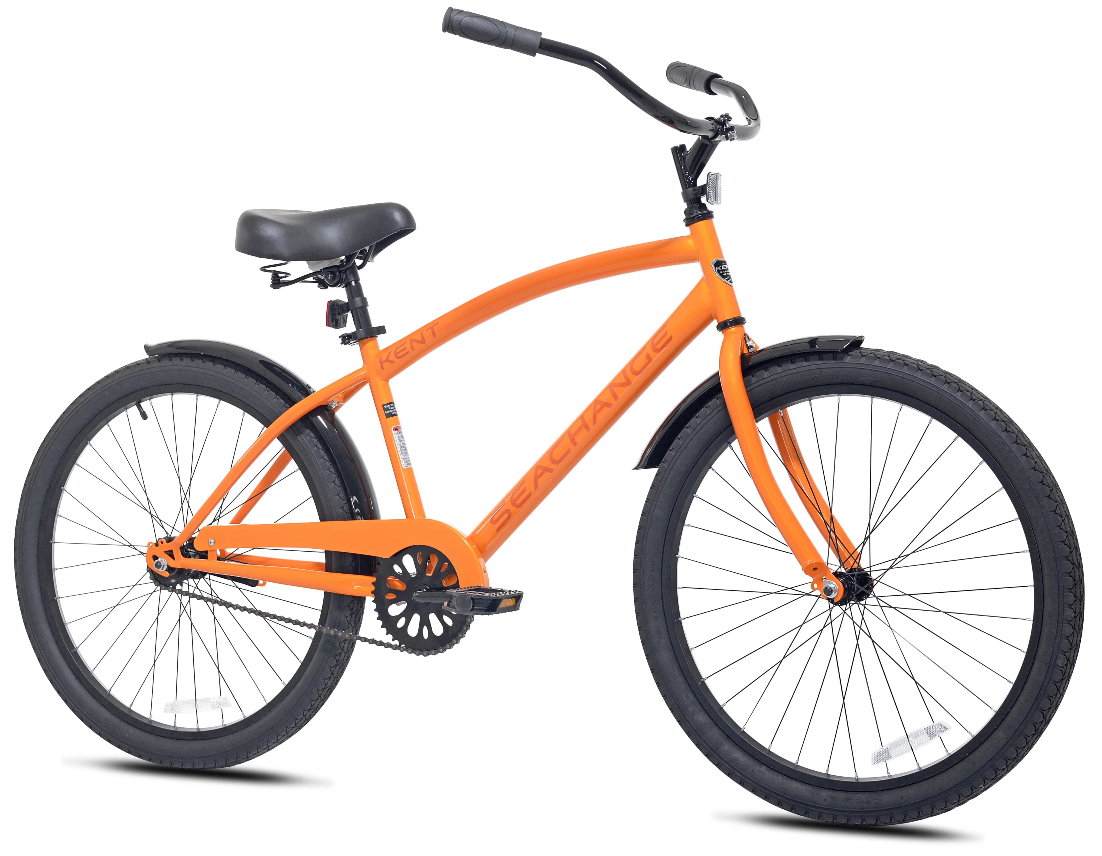 Essential Cruiser Bike with Adjustable Seat Height, Adjustable Handlebar Height, Single speed drivetrain - Orange Model ED43E6