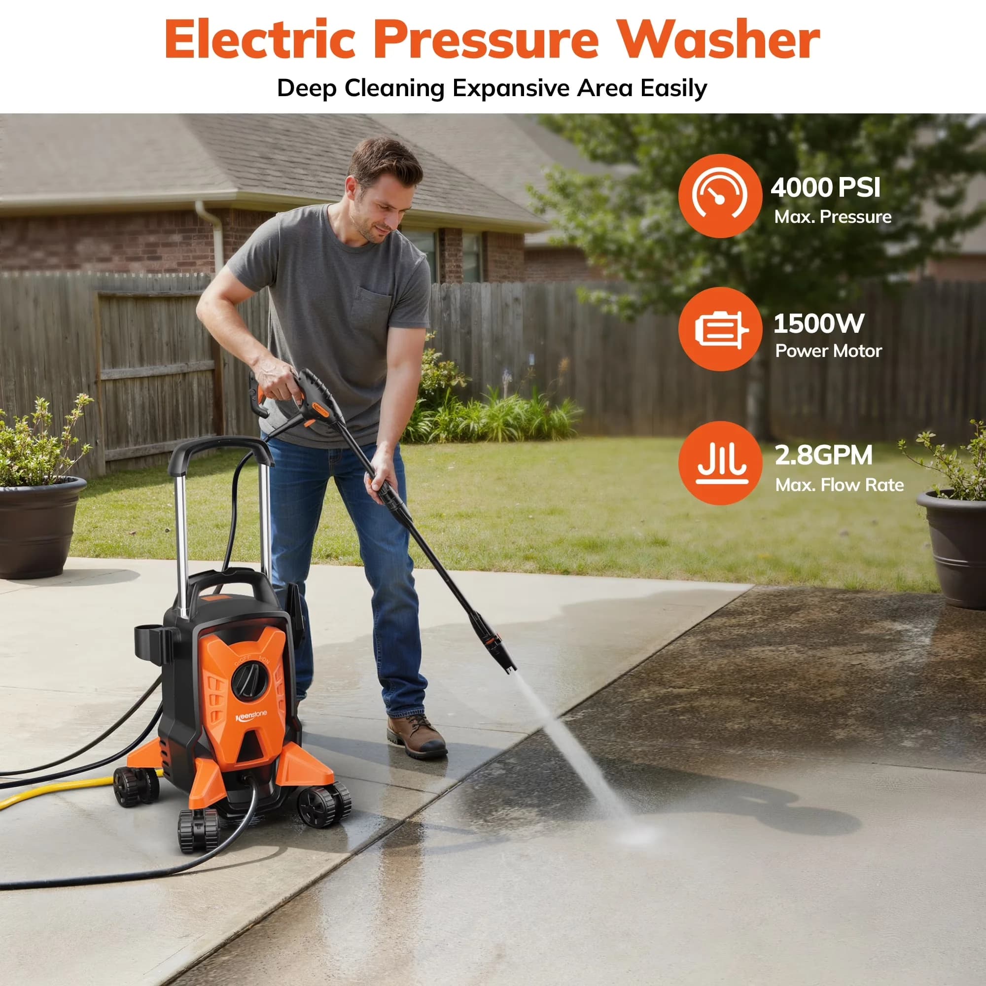 Pressure Washer Stylish with Adjustable Wand, Pressure Washer, Electric Pressure Washer - Model 847CDE