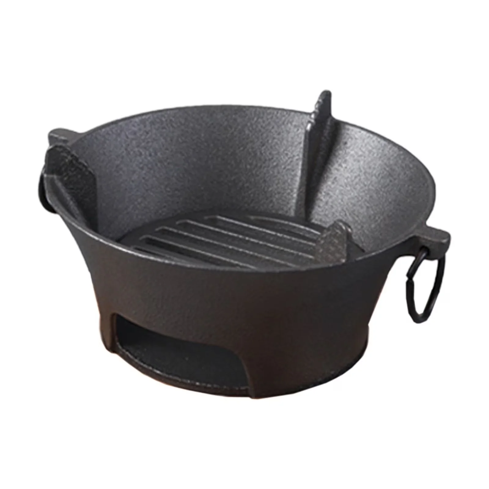 Compact Flat Top Grill with Portable, Heats and cooks for versatile use., Round Cast Iron - Black Iron Model A5C8DE