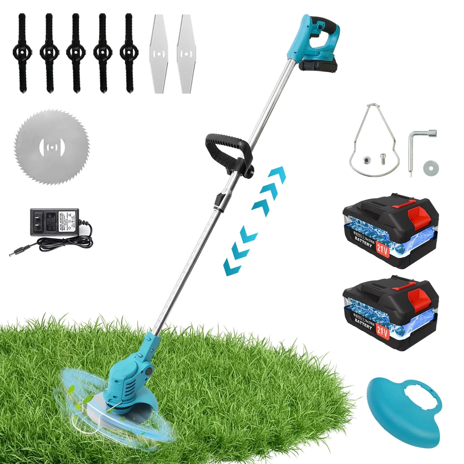 String Trimmer Stylish with Battery, 650W, 24V - Blue - Premium Collection Model A8C7C3