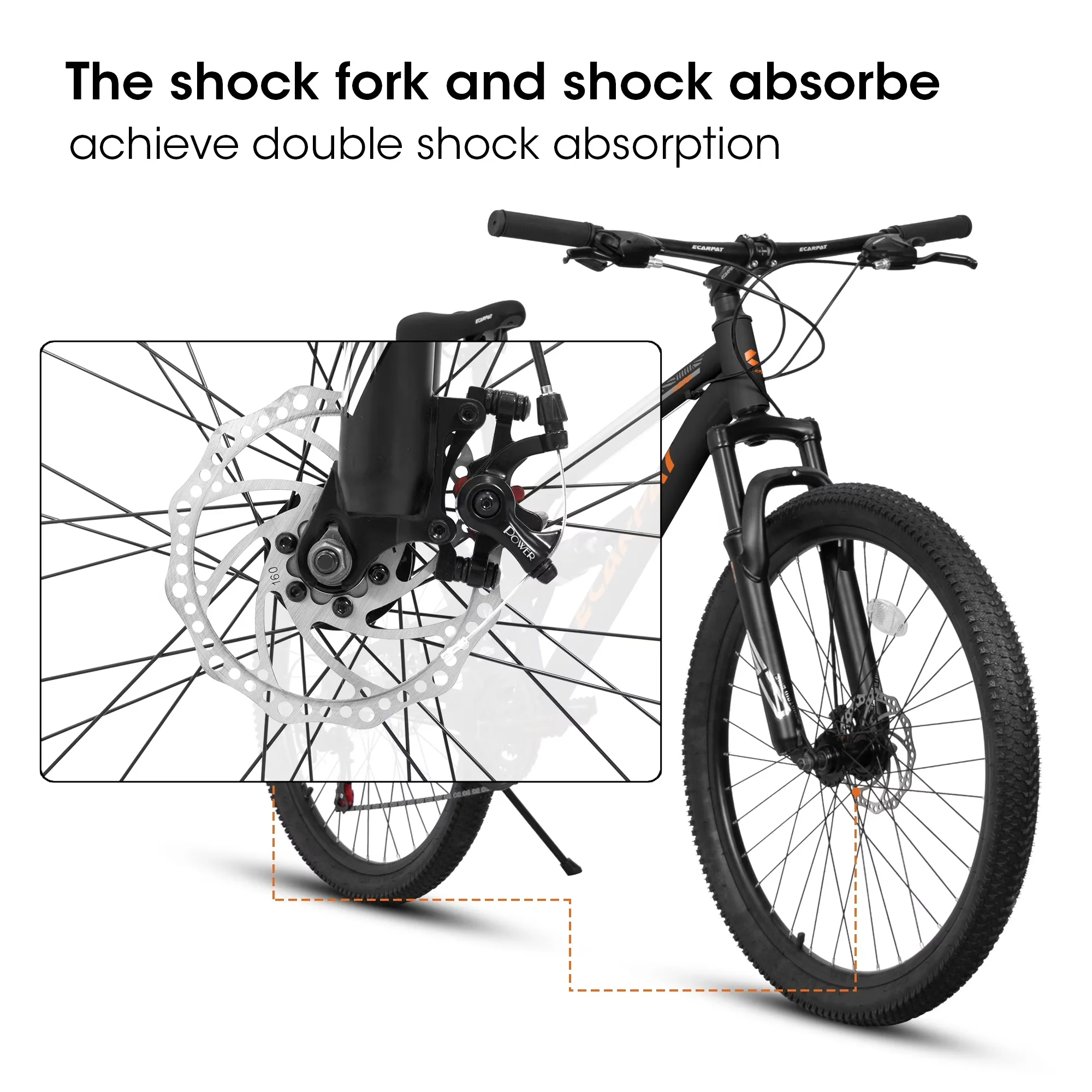 Innovative Mountain Bike with Adjustable Height, 21-Speed, Dual Disc Brakes - Black Model 534BA9
