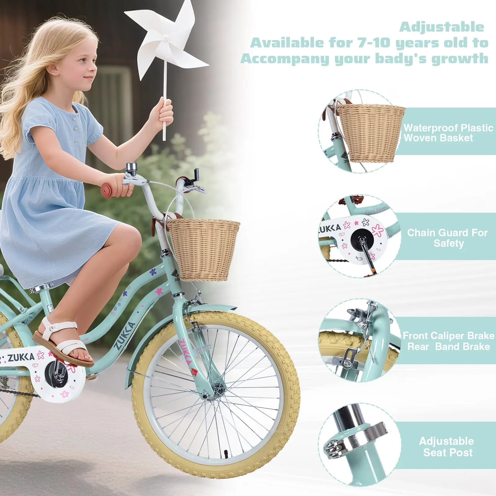 Sleek Road Bike with Adjustable Seat, Lightweight - Green 9 for Outdoor Model 7B2B29