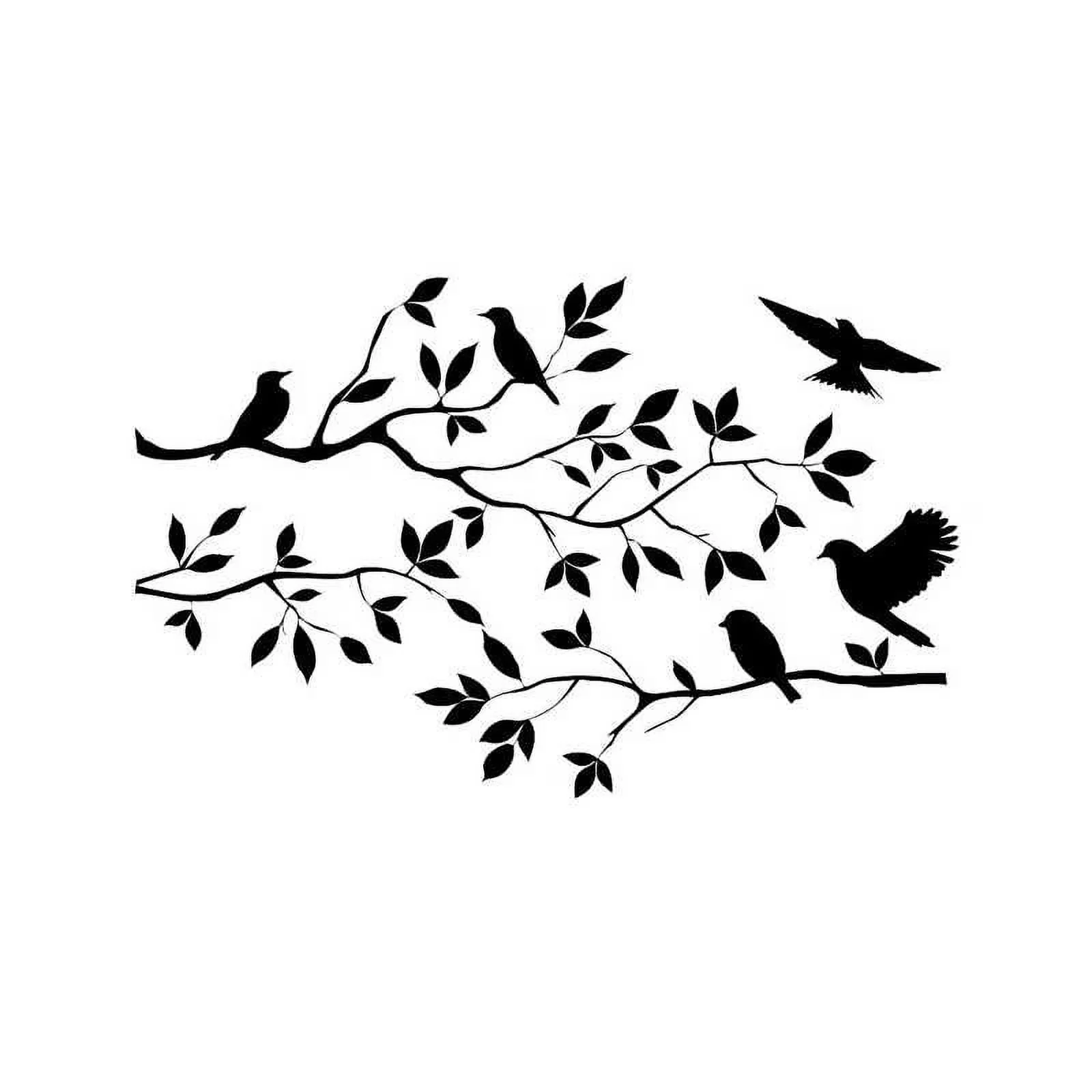 Reliable Wallpaper Wall Decals Wall Covering with Art Decal Poster, Flying Birds Tree Branches Sticker, Dimensions: 12.99 in x 0.79... Model 7F117F