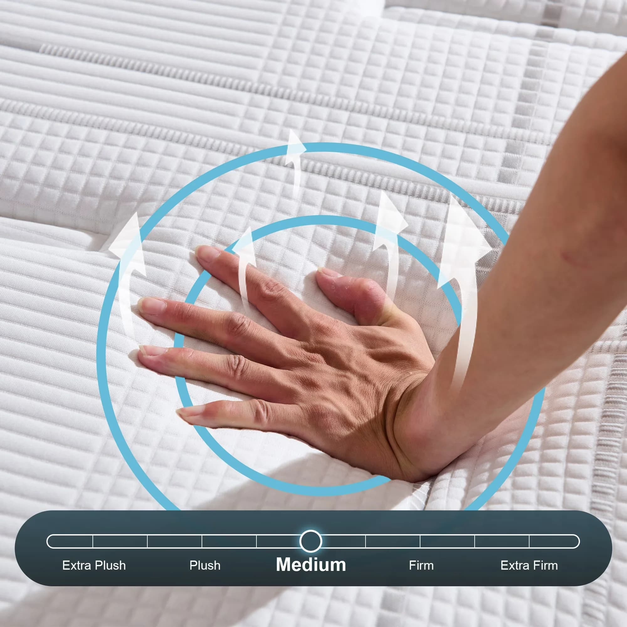 Compact Mattresses Accessory with Mattress-In-A-Box, Memory Foam Mattress - Memory Foam; Pocketed Coils White Model 48BA03