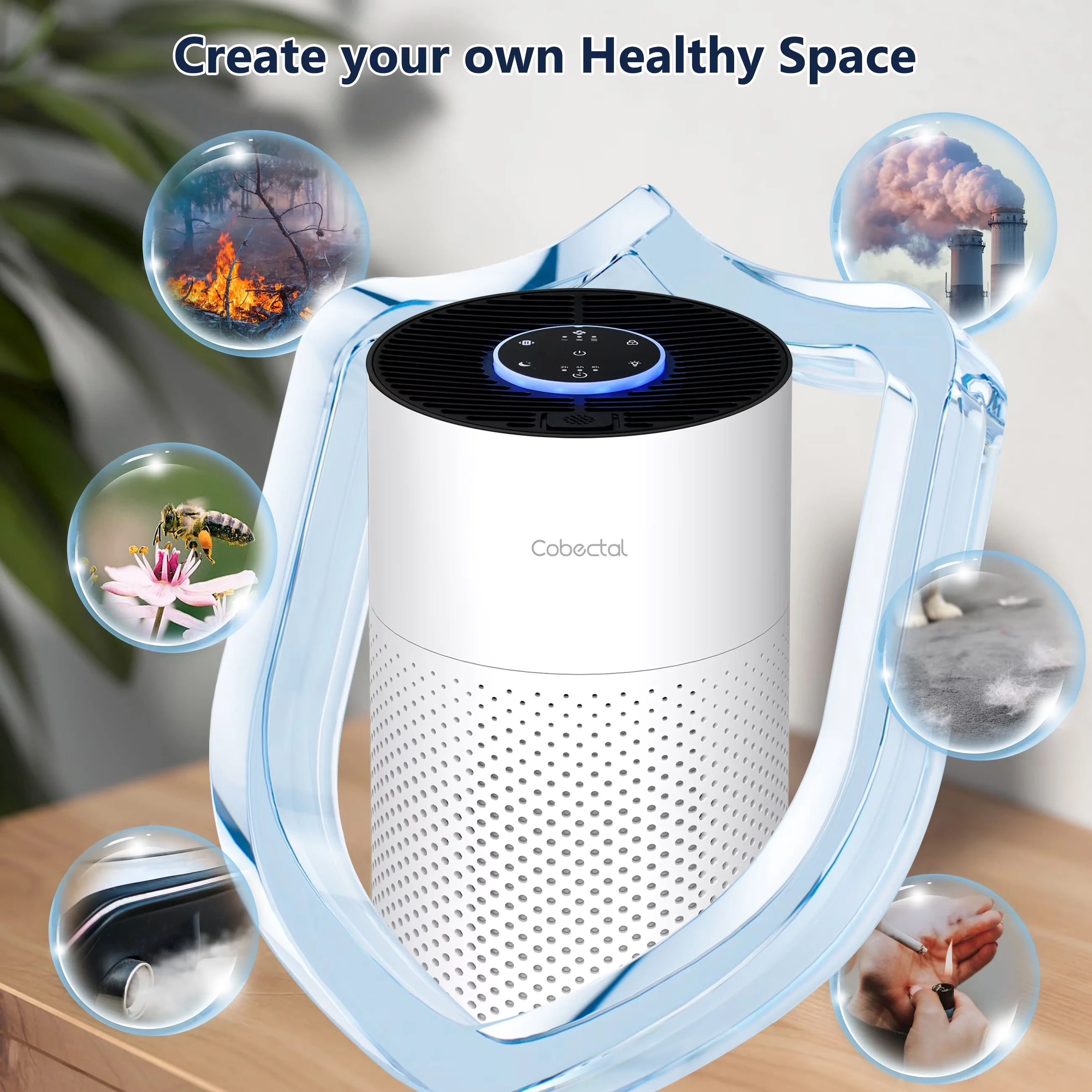 Professional Air Purifier with Variable Speed, Smart Technology Capable - White Model 3DE4FB