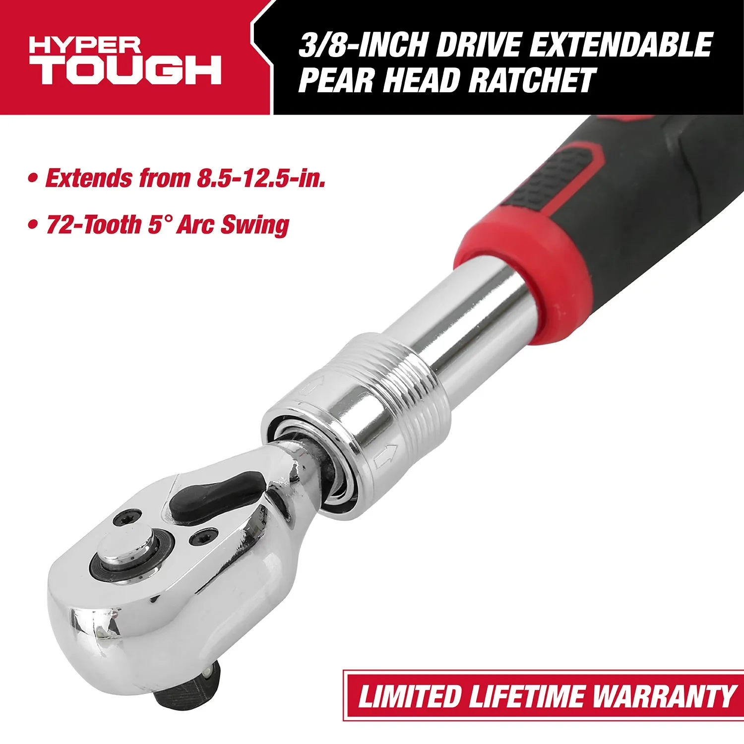 Hand Tool Durable with Cordless, Easy Care, Pear Head Ratchet Wrench - 12" Model 132894