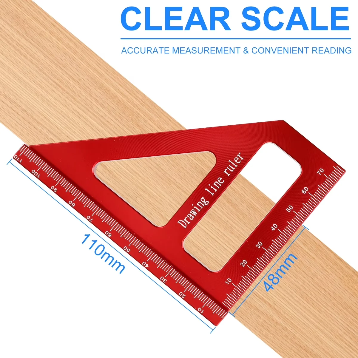 Durable Measuring Layout with Durable - Red-4Pcs Aluminum Alloy 45/90 - Standard Series Model FEA447