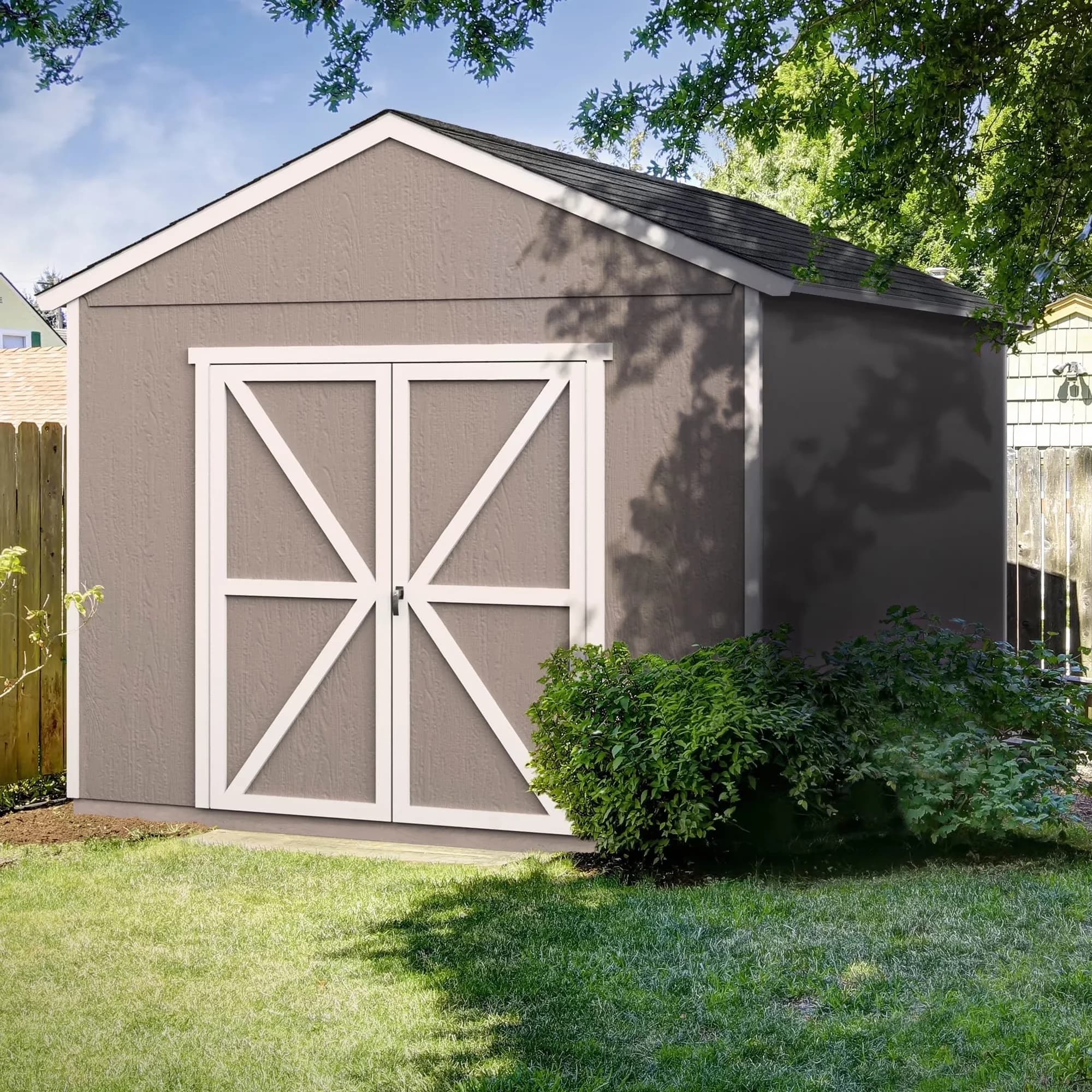 Compact Shed with Lockable Door, Paintable, 873 cu. ft. storage capacity - Unfinished Wood Wood Model 262618