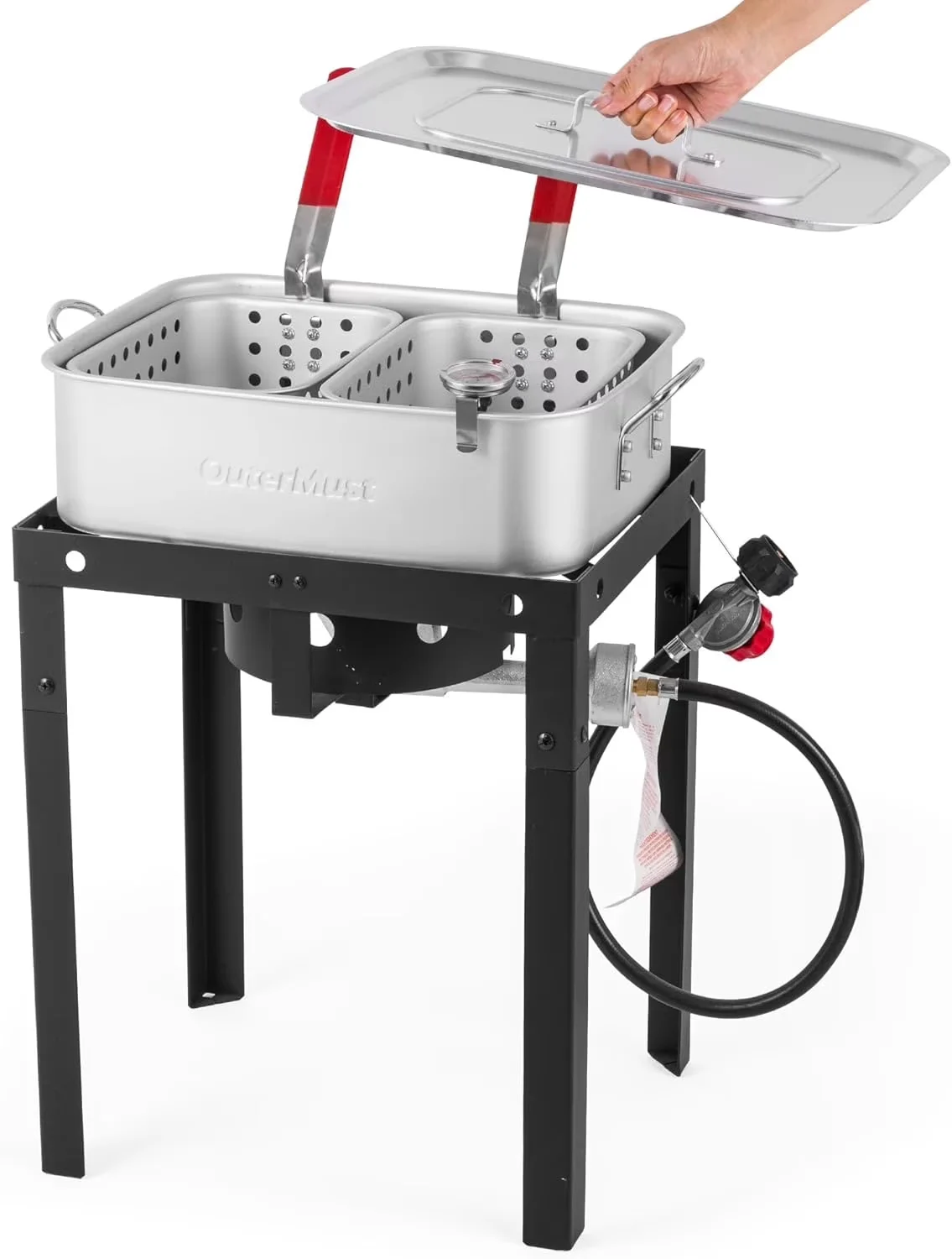 Outdoor Fryer Sleek with 58000 BTU, Baskets and Lid Bestseling - Aluminum Model 5C2371
