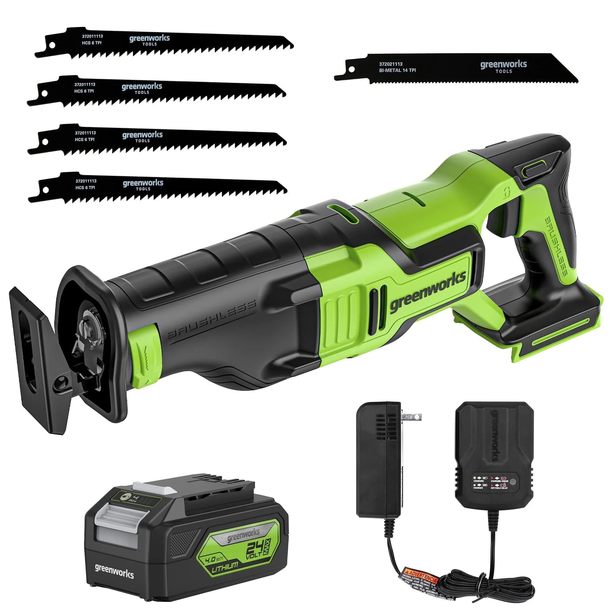 Professional Power Saw with Battery, 24V, Textured Comfort Grip - Modern Design Model E130B1