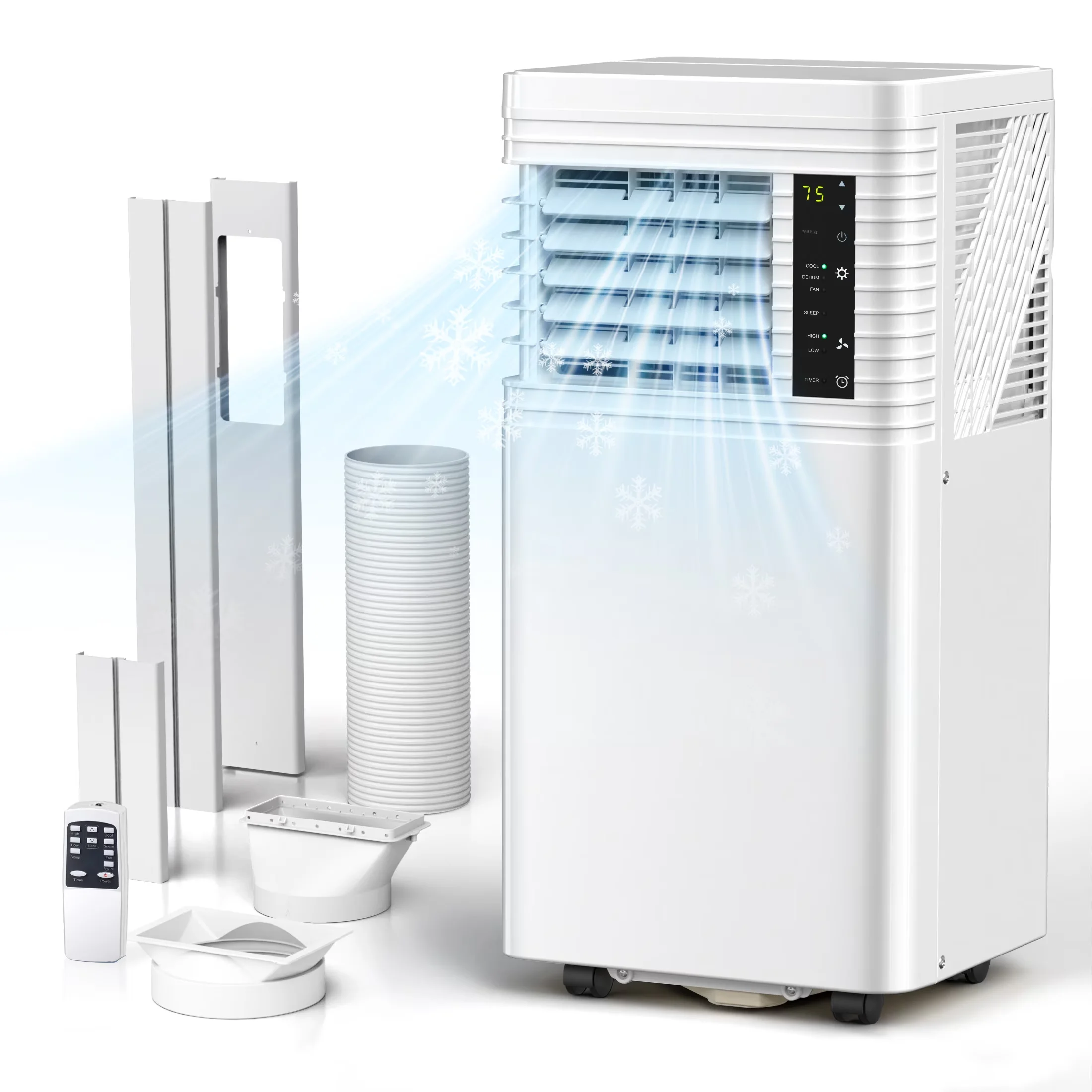 Stylish Air Conditioner with 10000 BTU, Adjustable Humidistat, Sleep Mode for Bedroom, Office - Model B91737