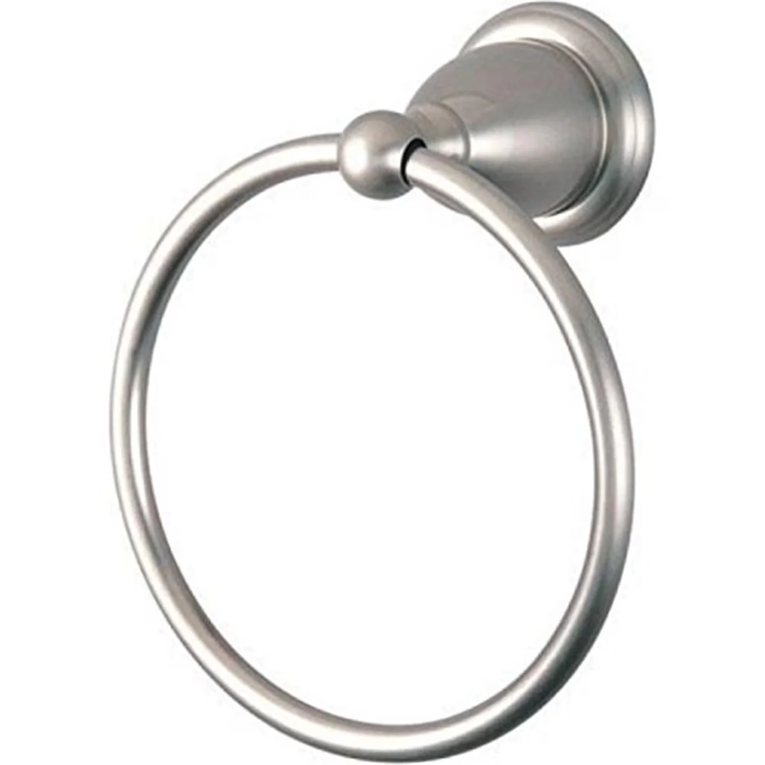 Modern Hot Tub with Weighted, Rust Resistant, Heritage 6" Towel Ring - Brass Silver Model 41B1E2