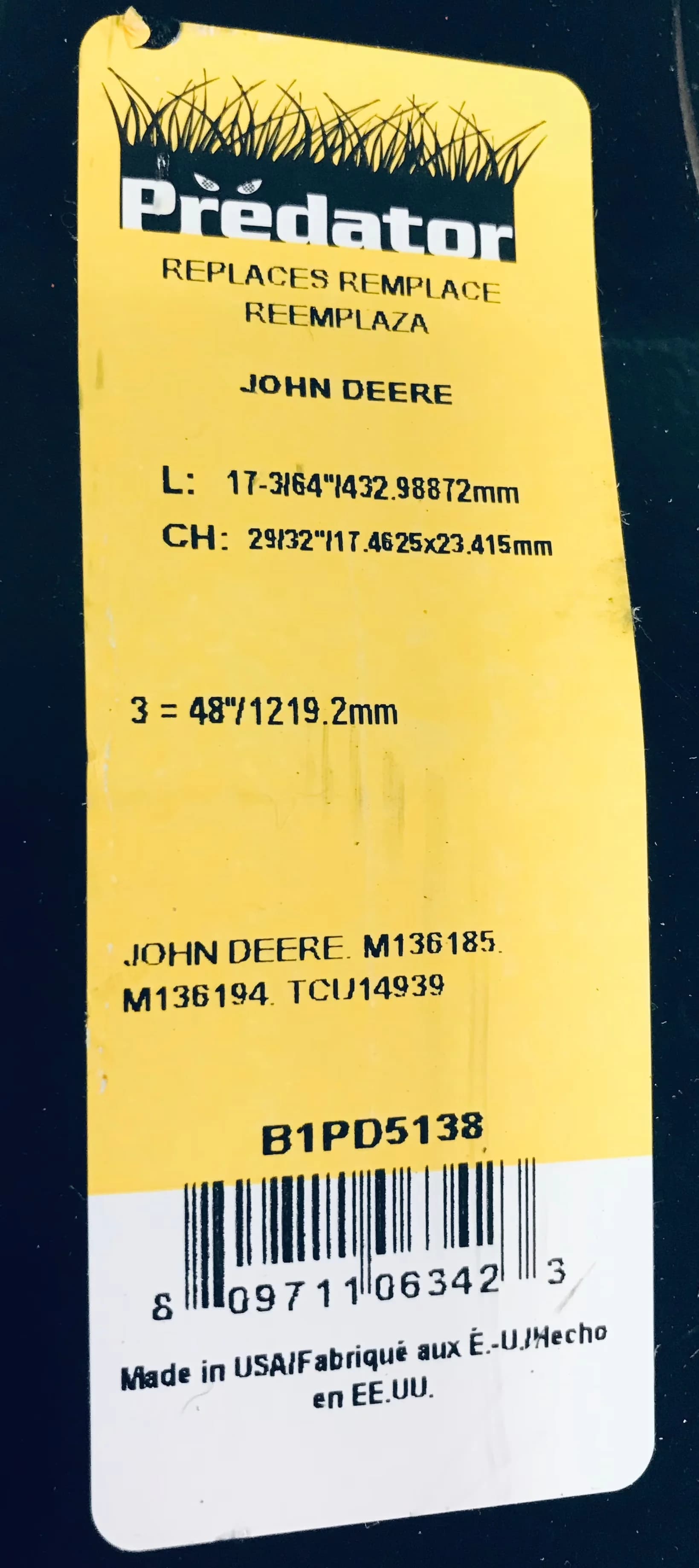 Essential Replacement Parts Accessory with 17-3/64" Mulching Blade - Modern Design Model 4DD424