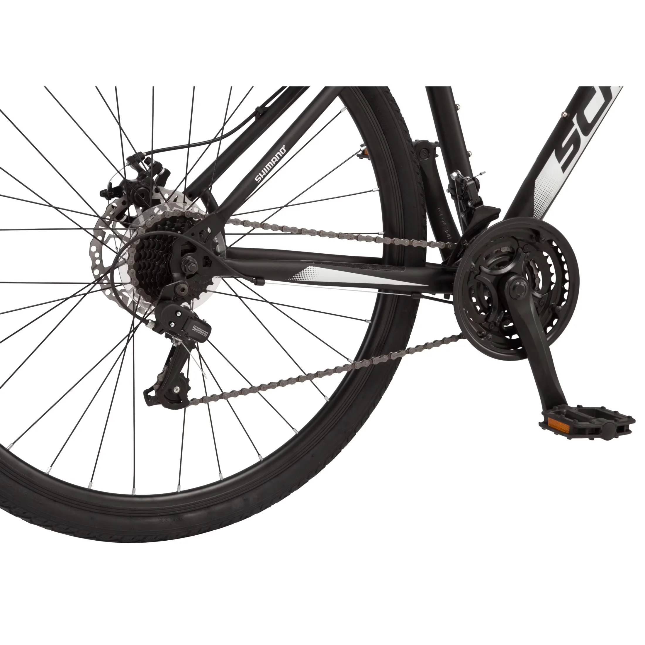 Mountain Bike Innovative with Adjustable Seat Height, 700c Glenwood Hybrid - Black Model 0D76BC