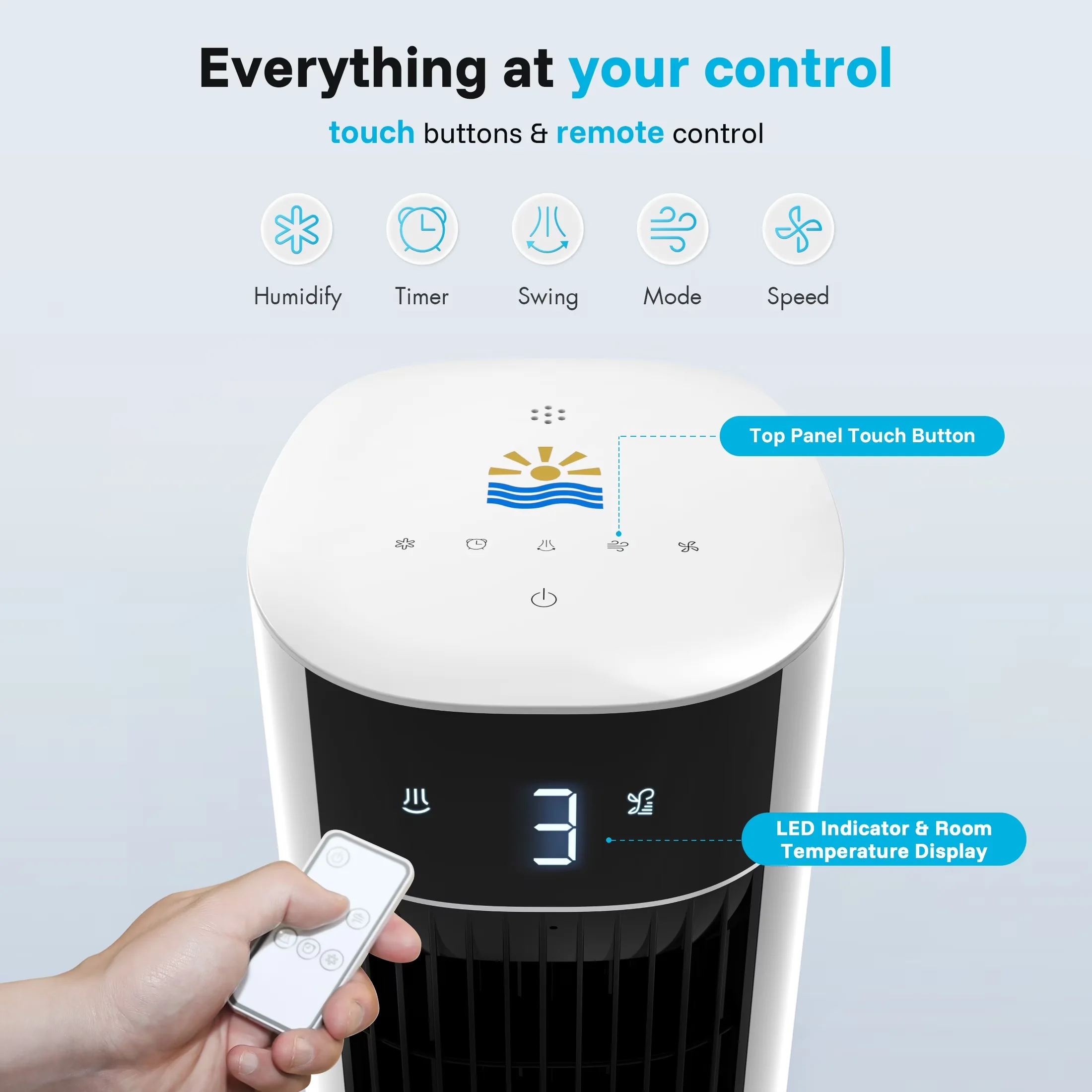 Stylish Air Conditioner with White&Black, Evaporative Cooler Portable Conditioners - Model 891303