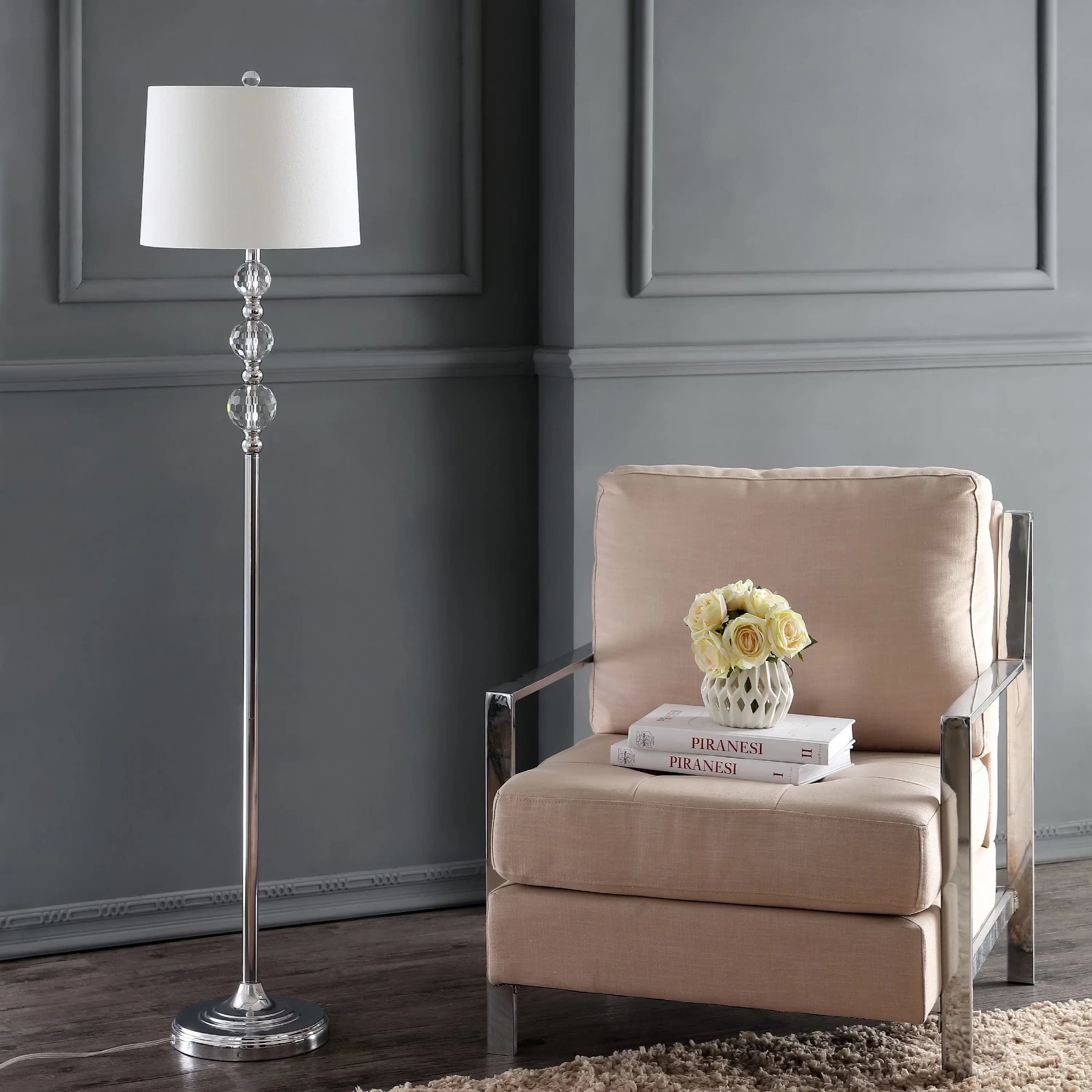 Reliable Floor Lamp with Standard Lamps, Glam, Clear/Chrome - Iron Clear, Silver Model 1AE78F