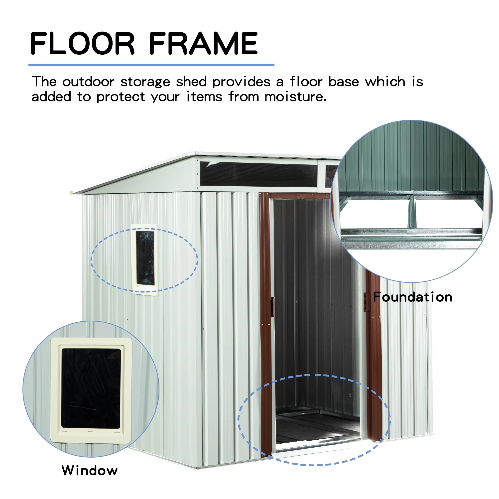 Essential Shed with Uv Resistant, Sturdy Garden - White Abs for Outdoor Model C99555