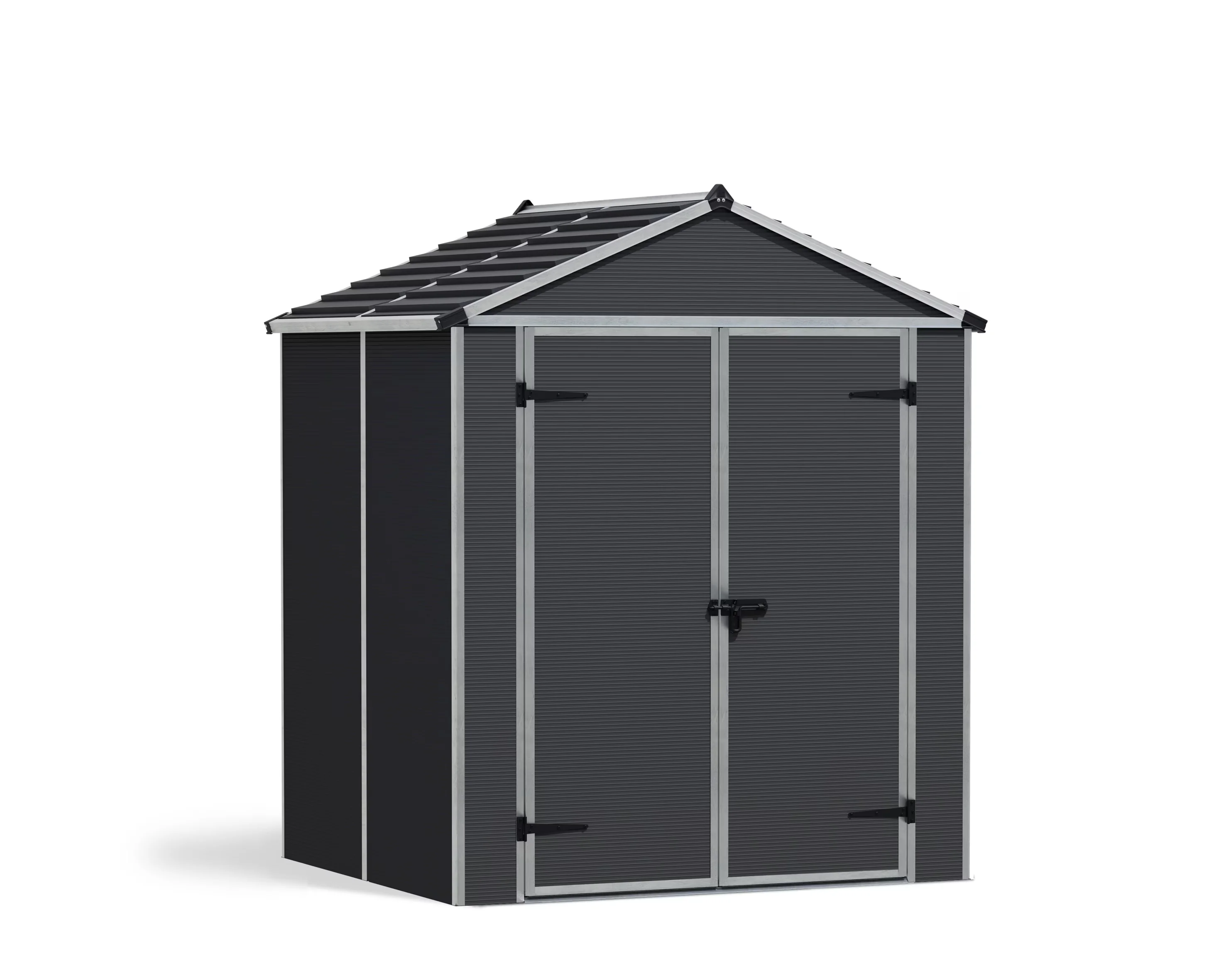 Innovative Shed with Uv Resistant, 6' x 5' x 6' - Polycarbonate, Aluminuim Gray Model B55926