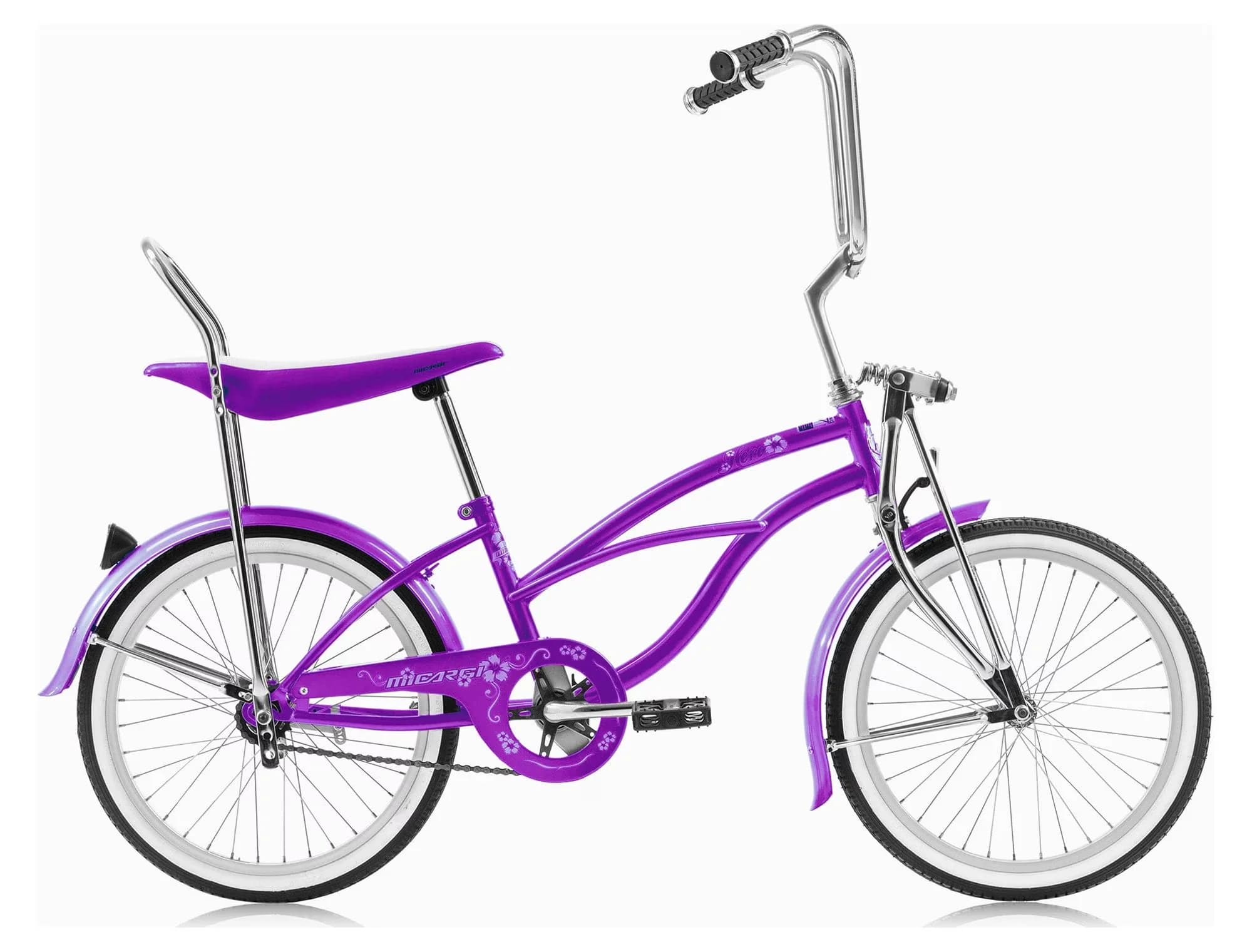 Modern Cruiser Bike with Lightweight, One piece crank, Steel frame construction - Purple Model C069CB