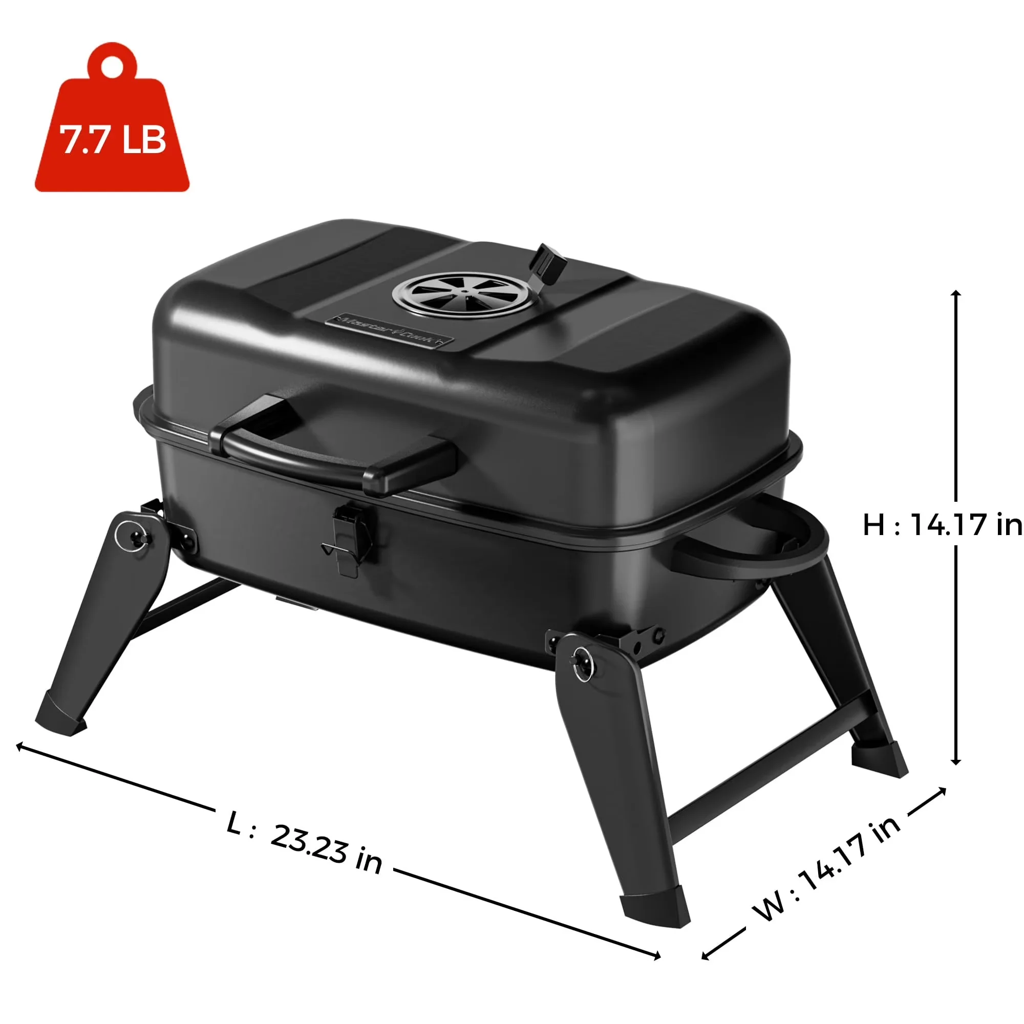 Sleek Charcoal Grill with Charcoal Basket, Portable - Black Metal for Outdoor, Camping Model 187BD2