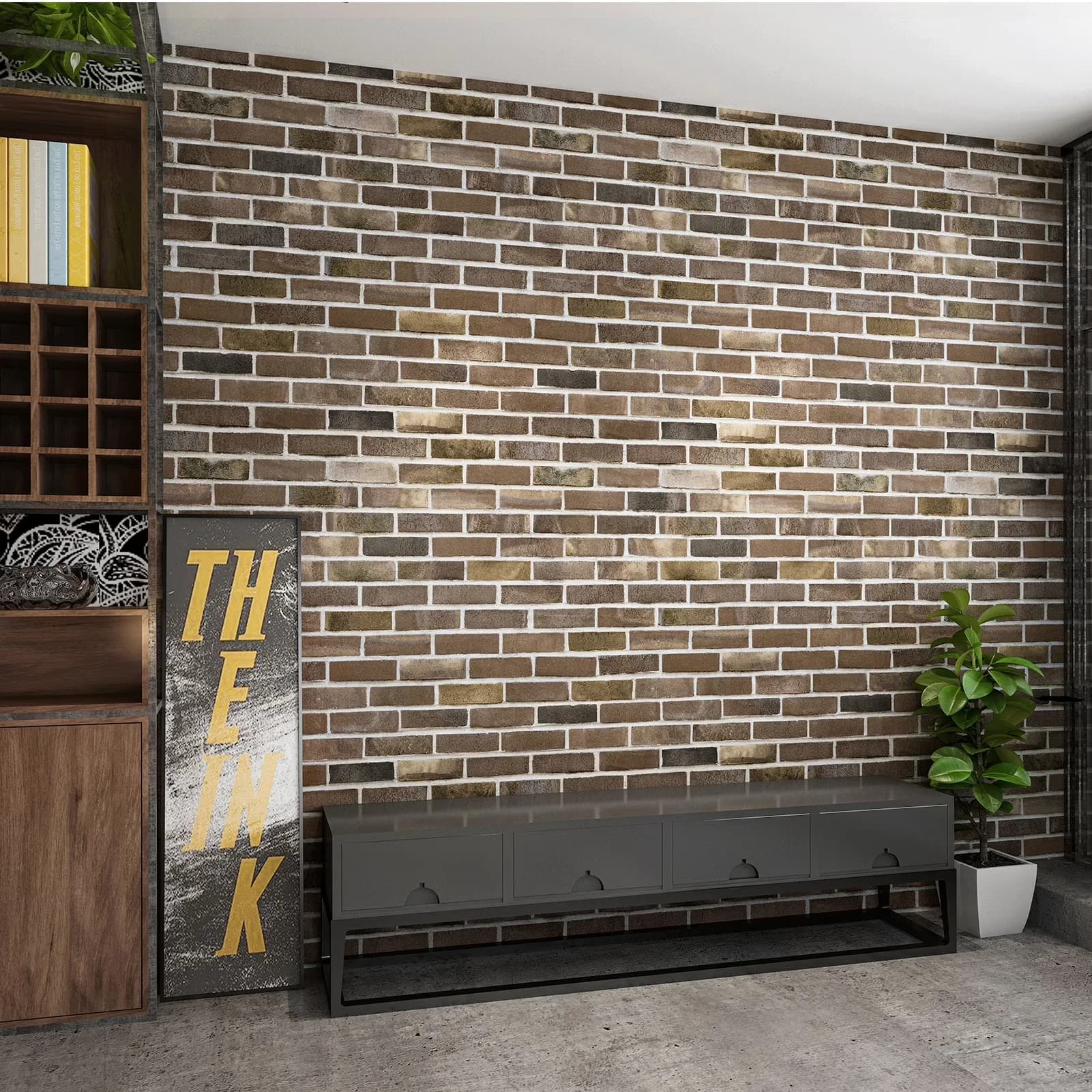 Durable Wallpaper Wall Decals Wall Covering with Easy To Clean, Self Adhesive Waterproof Foam - Xpe Brown Model 301ECB