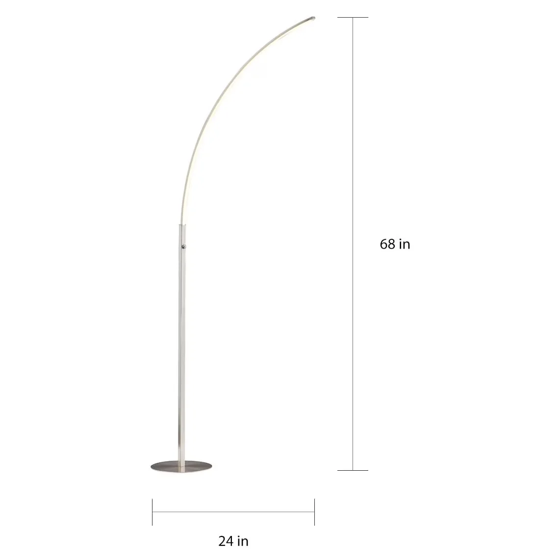 Quality Floor Lamp with LED, Modern, Dimmable - Silver Metal Horizon for Everyday Use Model DCDCE7