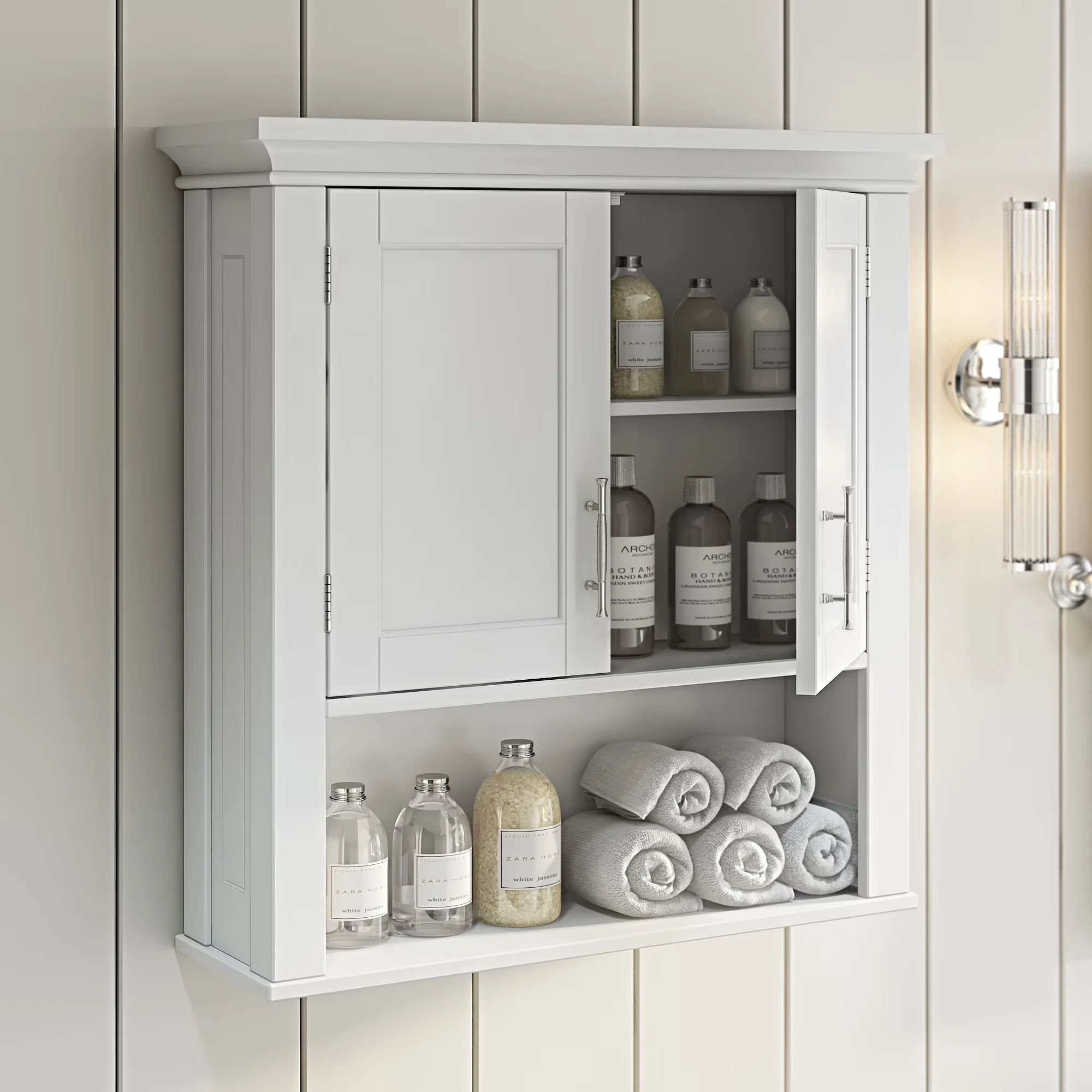 Modern Bathroom Renovation with Traditional, White - Painted Mdf White Model BC0980