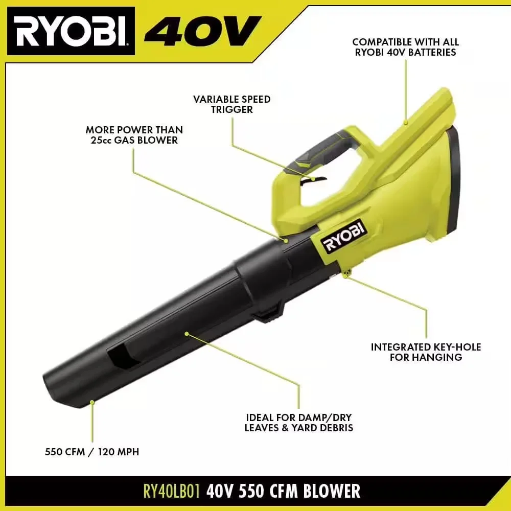 Reliable Leaf Blower with Battery, Green - 40 - Standard Series Model BAC8B9