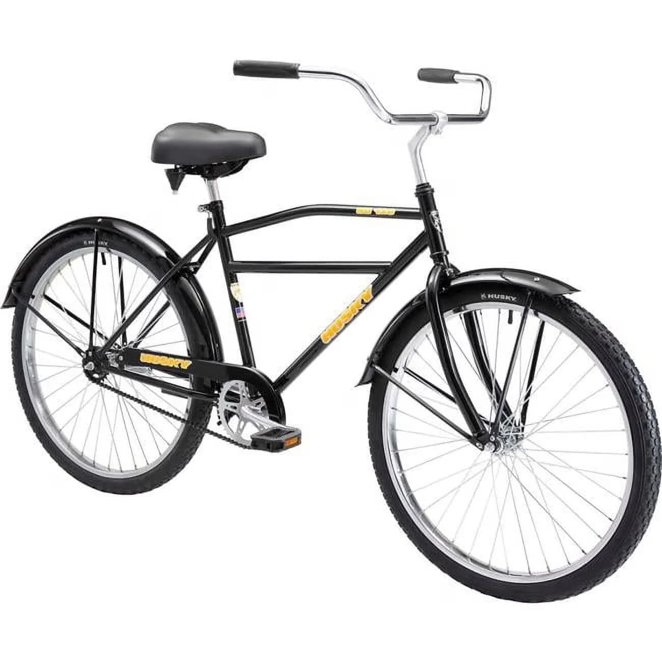 Essential Cruiser Bike with Shimano coaster brake rear hub, Steel balloon black fenders, Black - Multicolor Model 3C4AAB