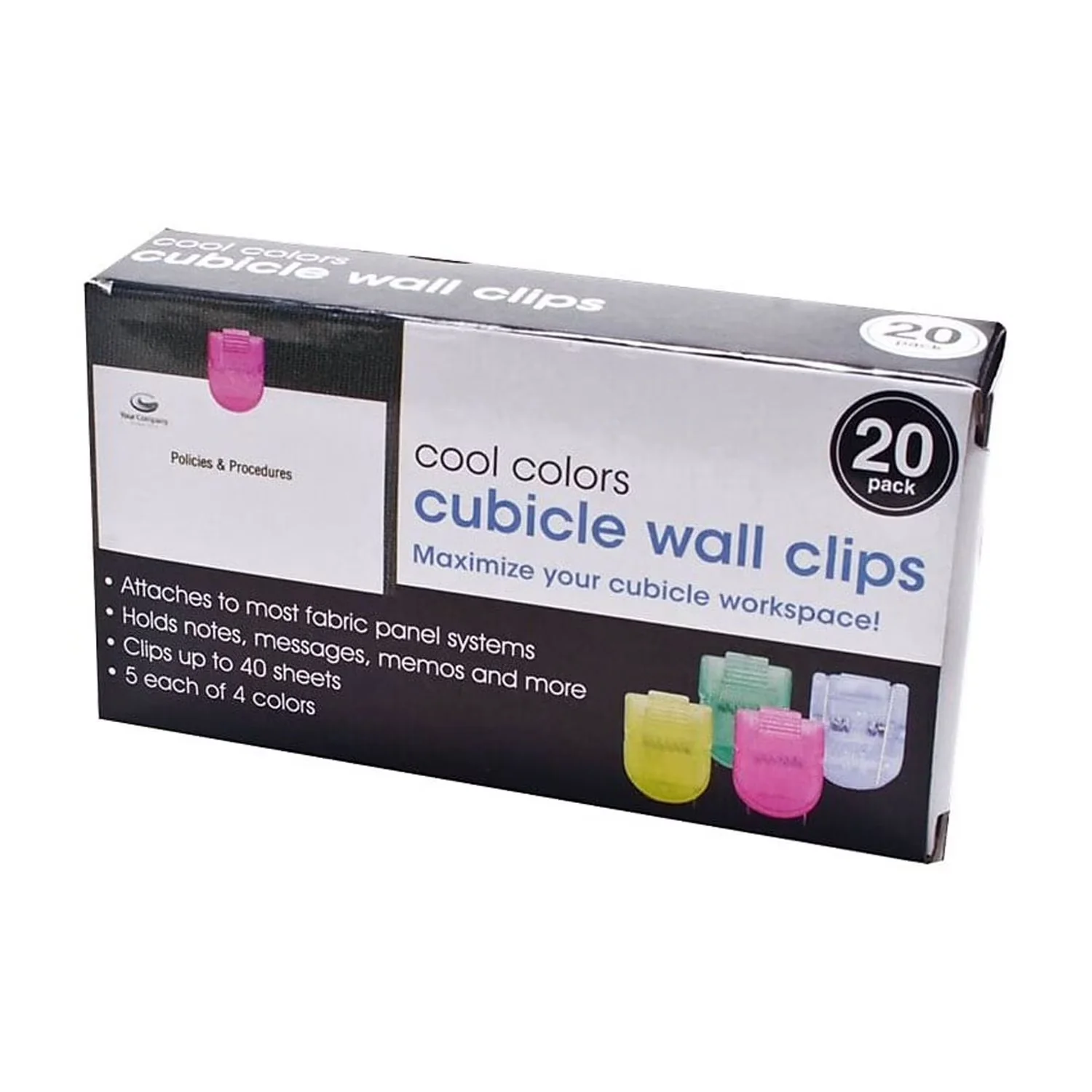 Modern Fastener with Fabric Panel Wall Clips, Standard Size, Model Number: 75307 - Blue Model B47847