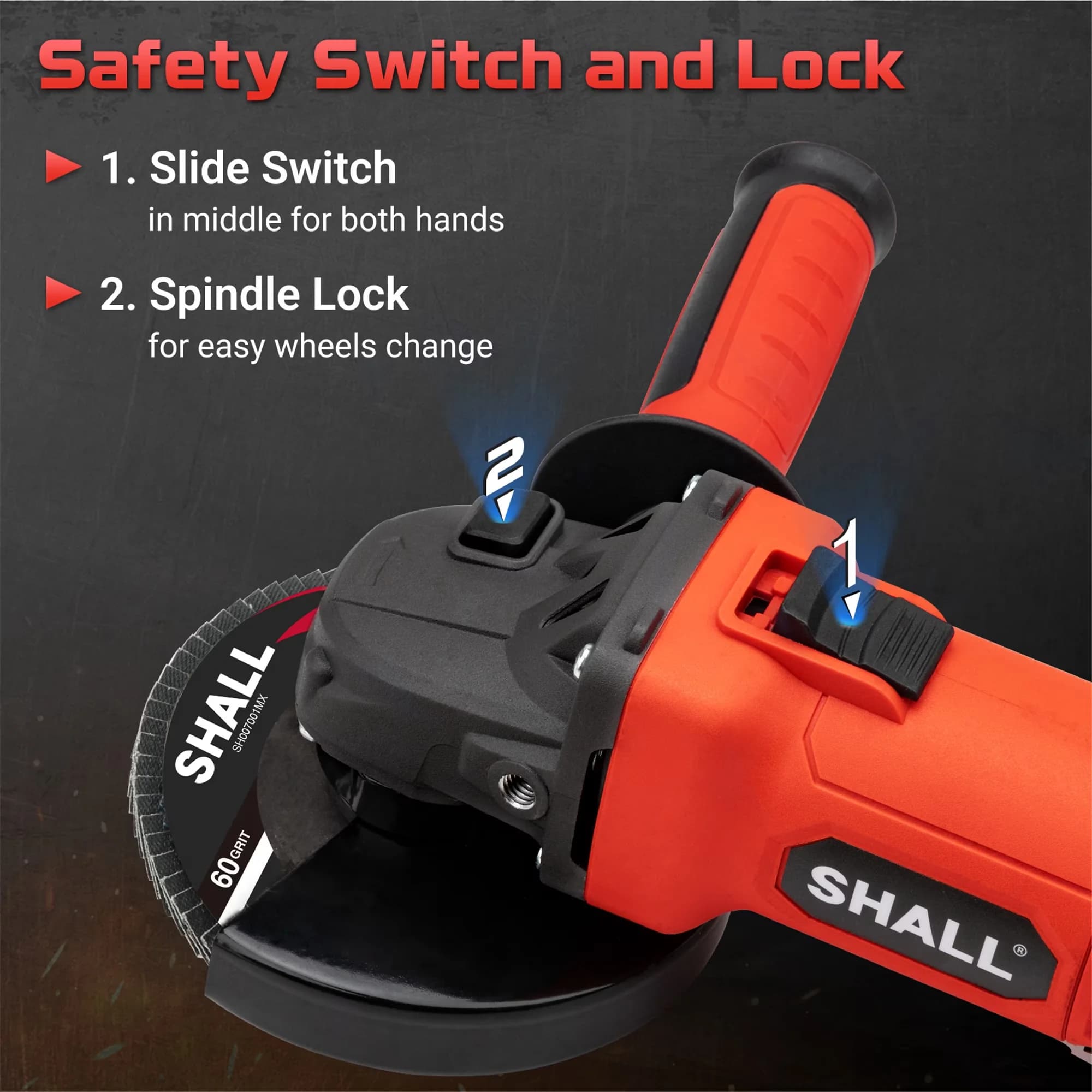 Quality Woodworking with Lightweight, Guards, 4-1/2 Inch 11000 RPM Angle Grinder 4Amp - Model E930CB