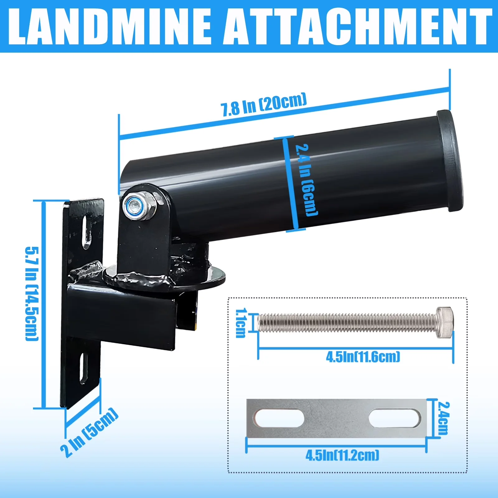 Premium Home Gym Accessory with Adjustable, T Bar Row Platform Landmine Attachments - Metal Black Model 7D31C1