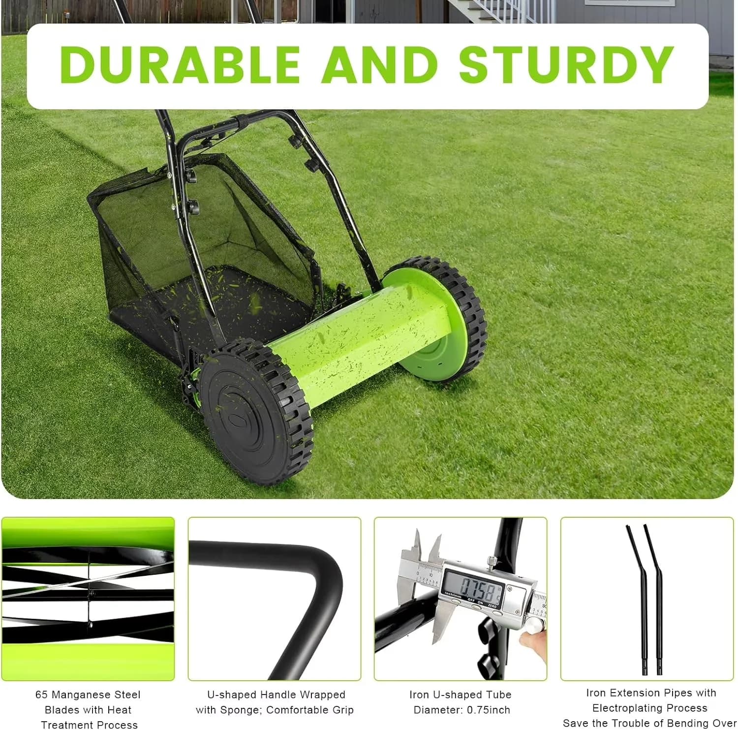 Reliable Push Mower with Adjustable - Green Manual - Built to Last Model FD8972