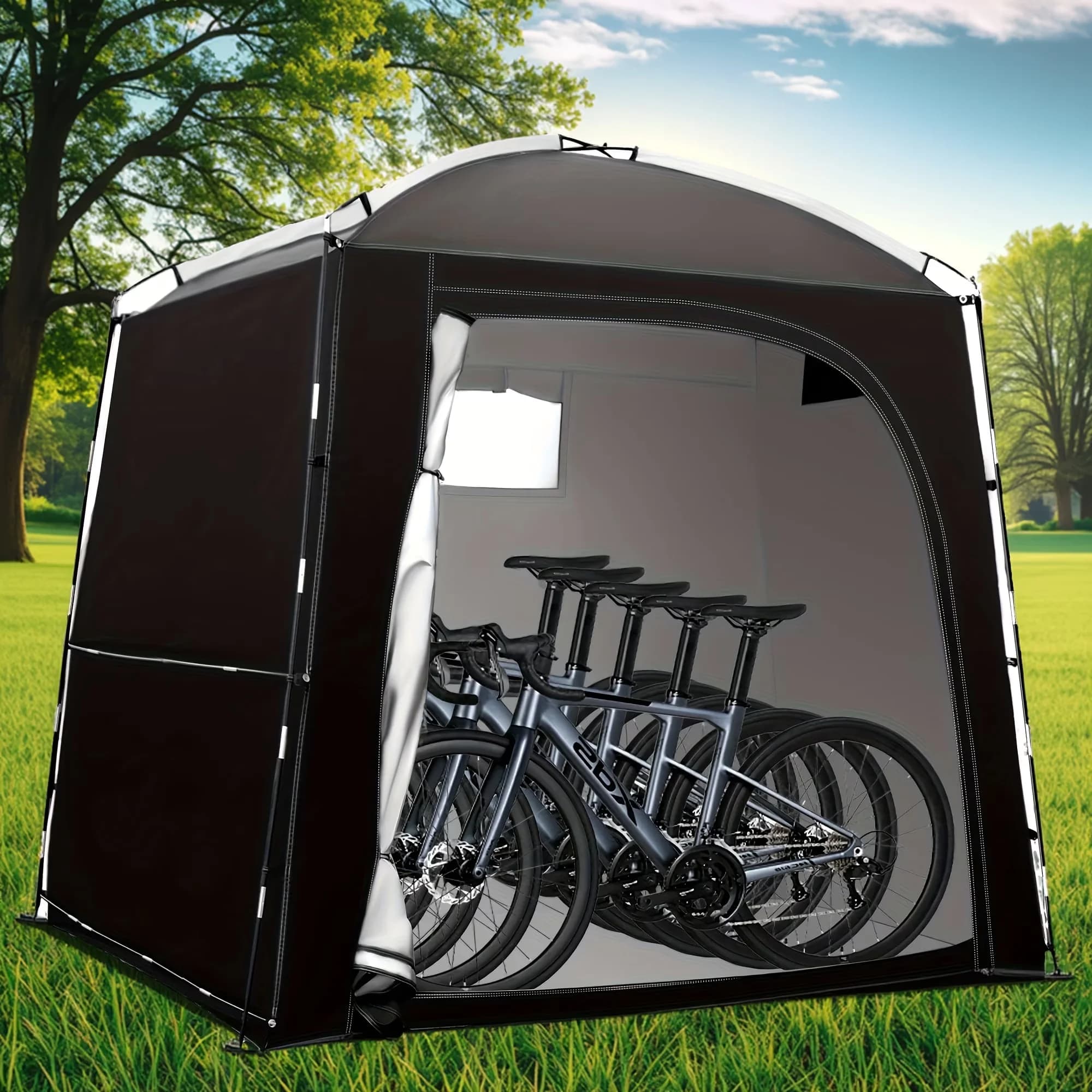 Classic Shed with Waterproof, Portable Bike, Medium-large Bike Storage Tent - Fiberglass Model BBE072