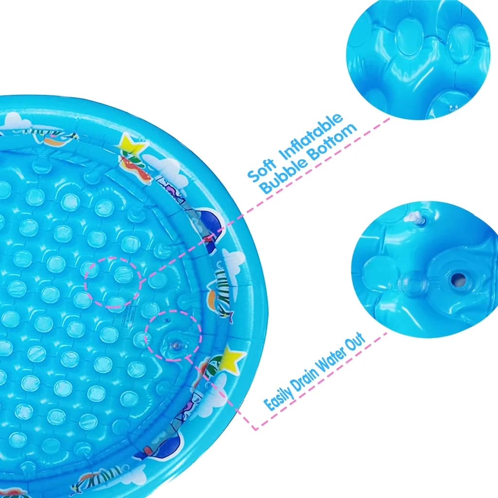 Inflatable Pool Quality with Kids, Blue Swimming, Padded Bottom - Blue Model D58B71