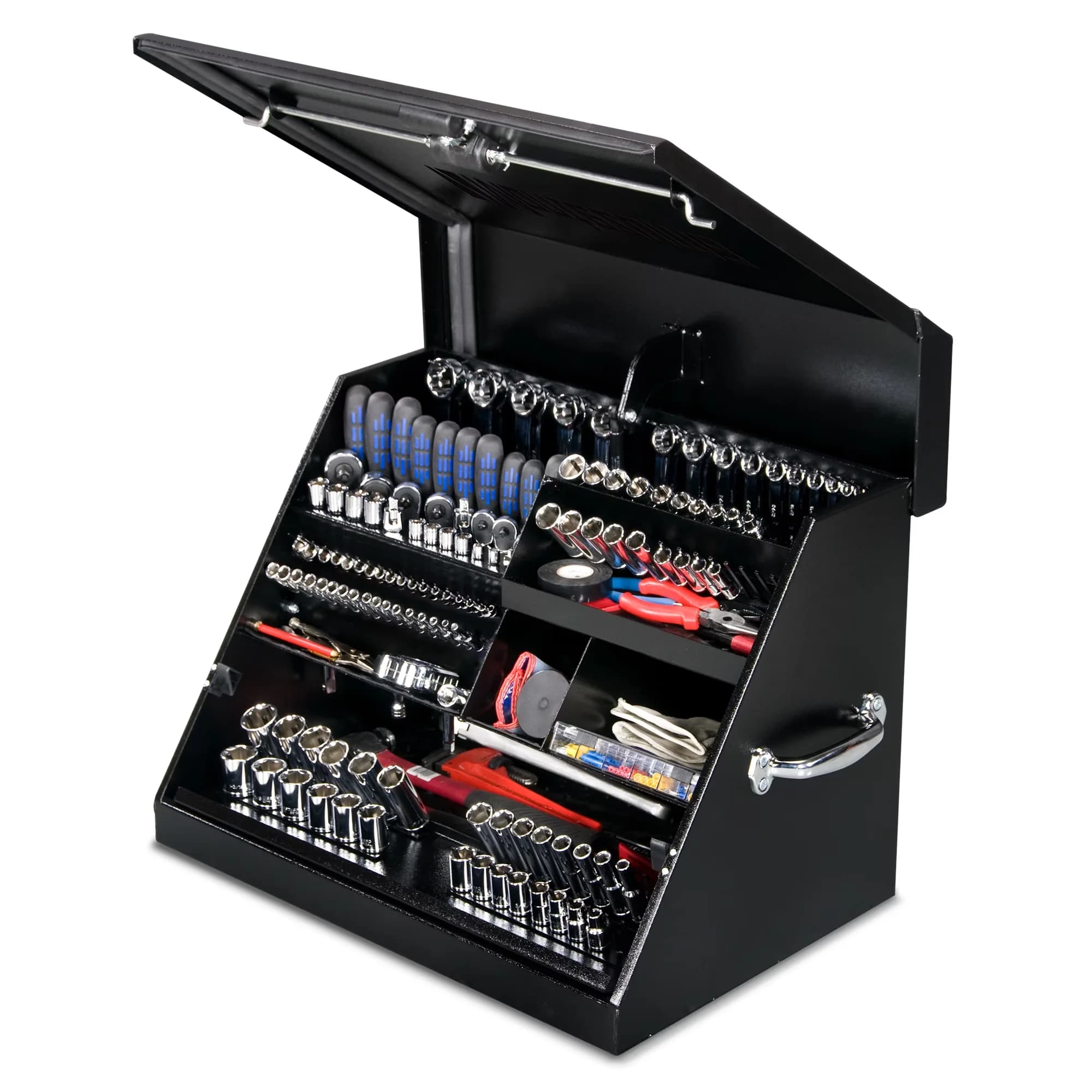 Toolstorage Versatile with Lockable, black), 26" x 18" Triangle Toolbox (steel - Steel Black Model 3F5BE8