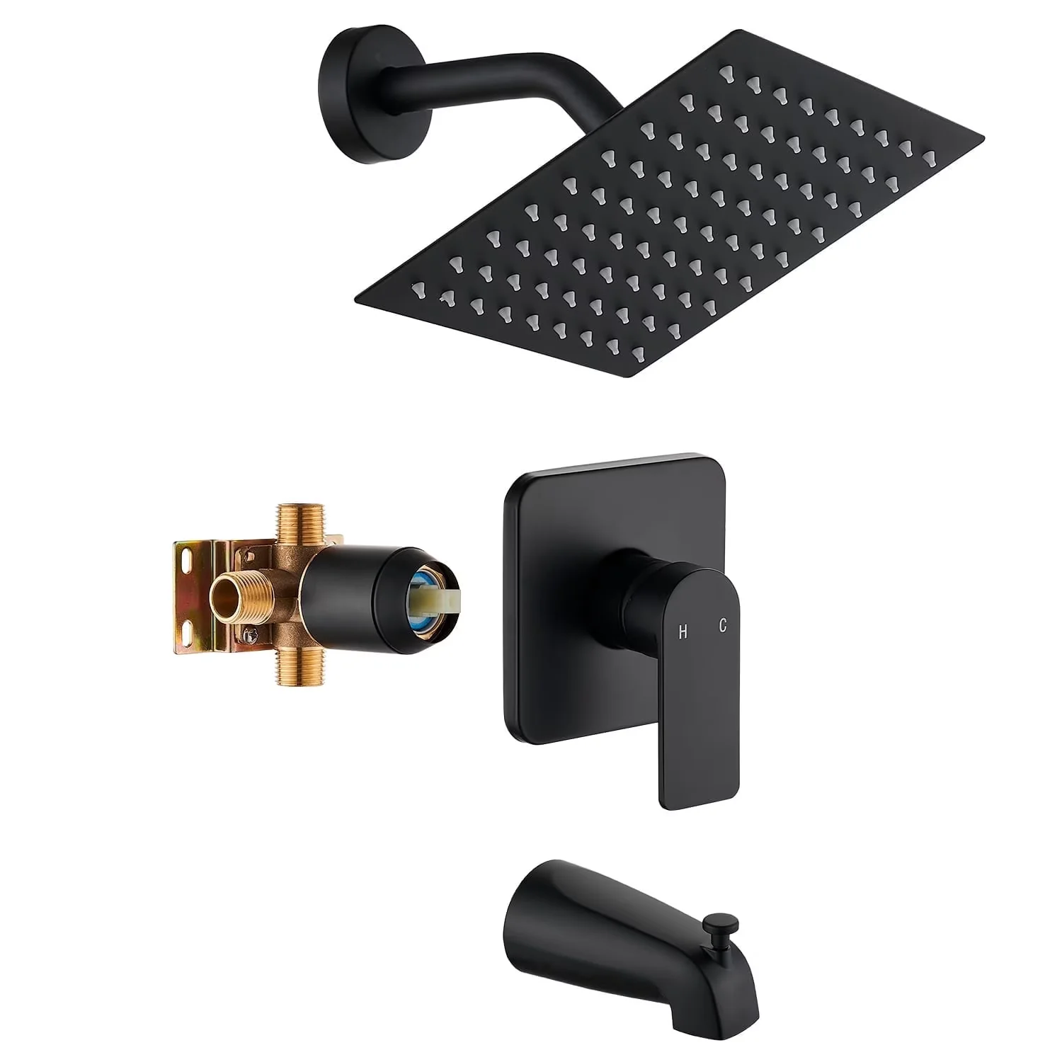 Bathroom Renovation Quality with Easy To Clean, With Handle - Copper, Stainless Steel Black Model AC12BA