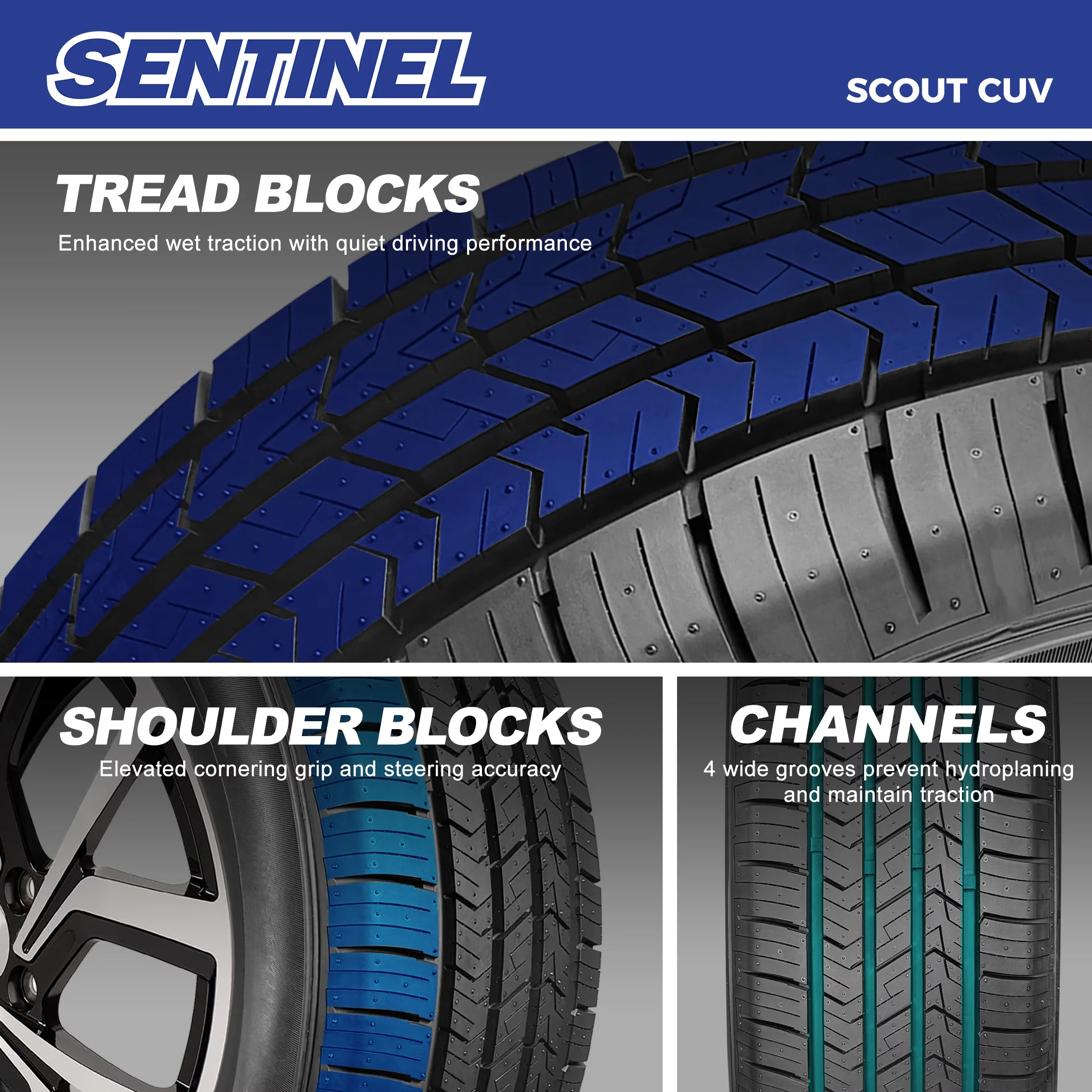 Versatile Suv Tire with 105V, All-Weather, Max Pressure (psi)44 - 60R18 Model 962DEF
