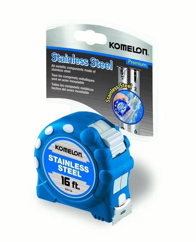 Compact Measuring Layout with Durable, 16ft Stainless Steel Tape Measure - Stainless Steel Multicolor Model 0FB859