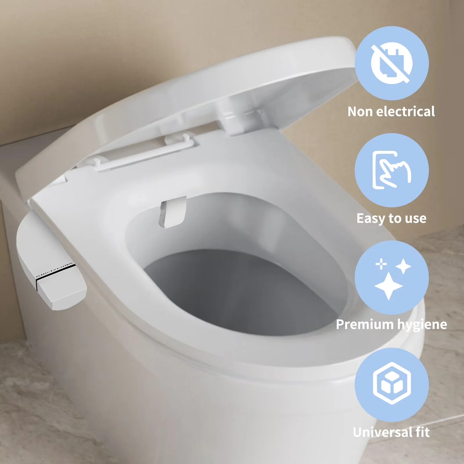 Professional Plumbing with Adjustable, Ultra-Slim Bidet Attachment - Abs 17.7" x 0.2" x 7.5" Model 595386
