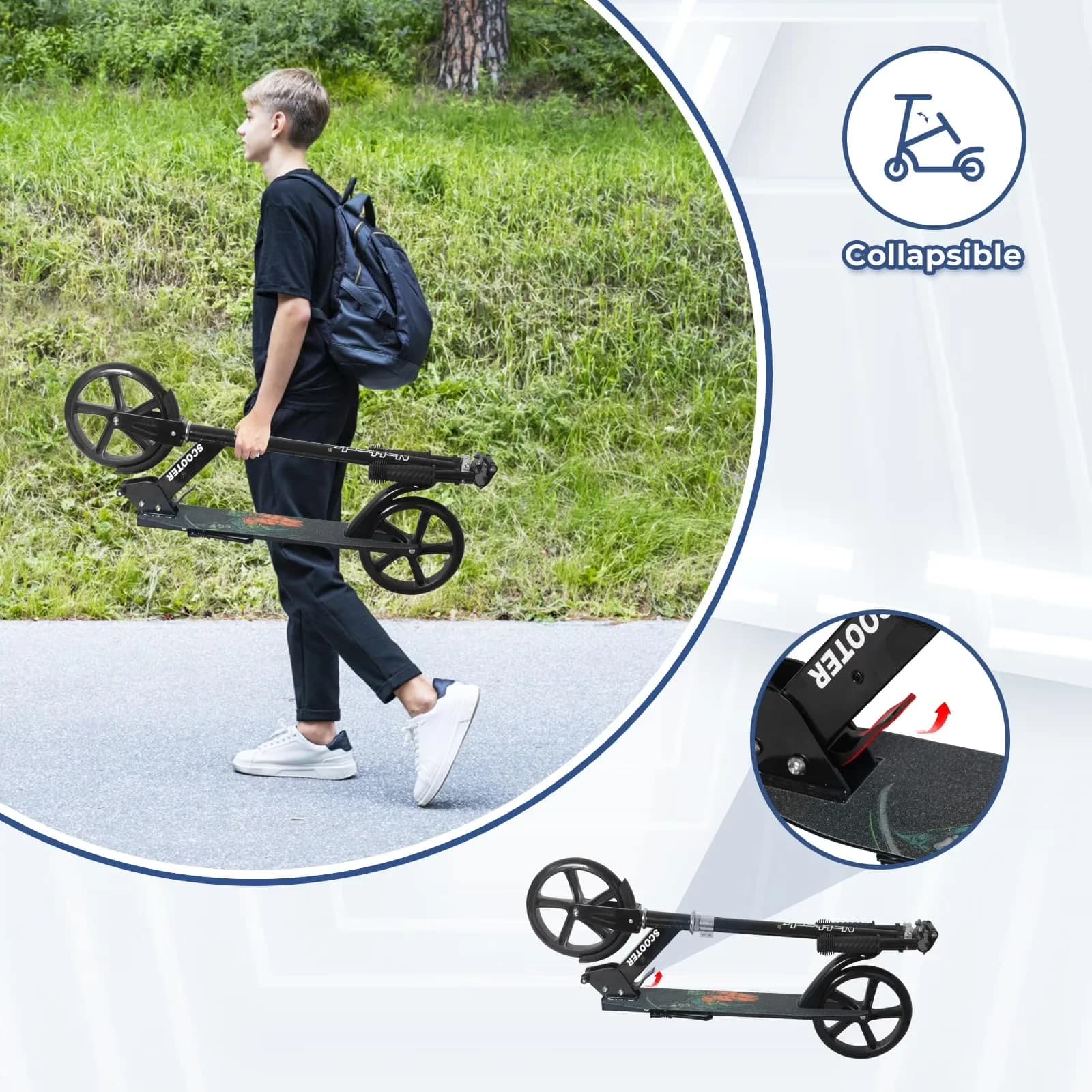 Scooter Sleek with Foldable, Nattork - Iron 8-12 for Home and Office Model 4463E0