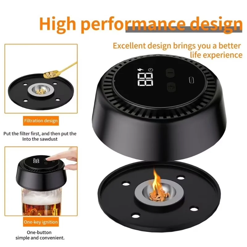 Professional Smoker - Abs Black Electric for Daily Use Model 77C6DC