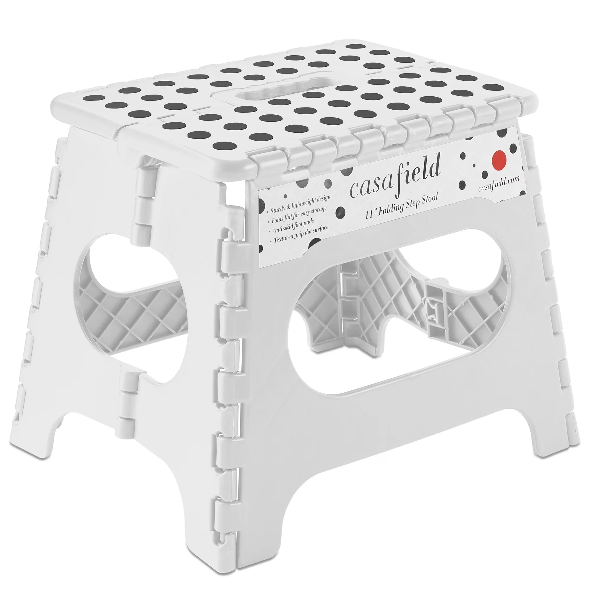 Ladders And Step Stool Stylish with Foldable, Equipped with Anti-Skid Foot Pads - Plastic White Model C455A8